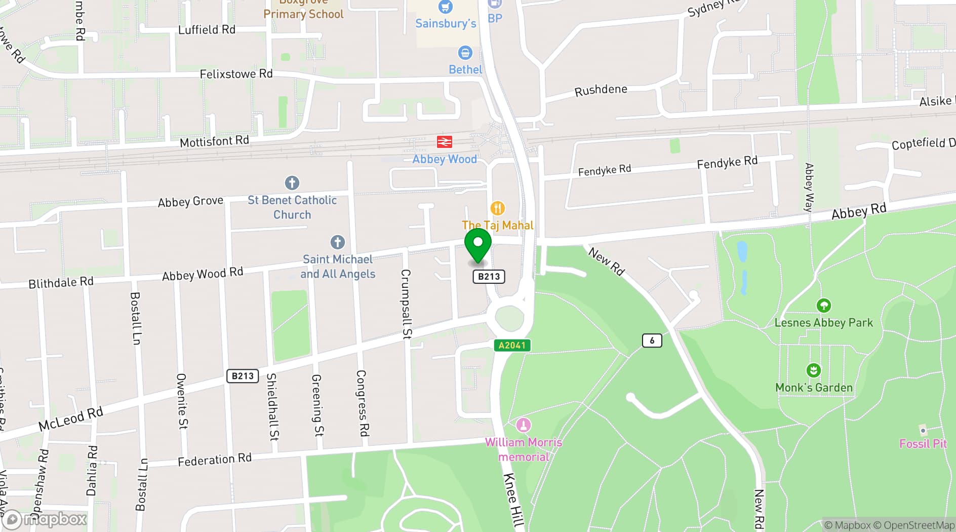 Map showing Abbey Wood Community Group
