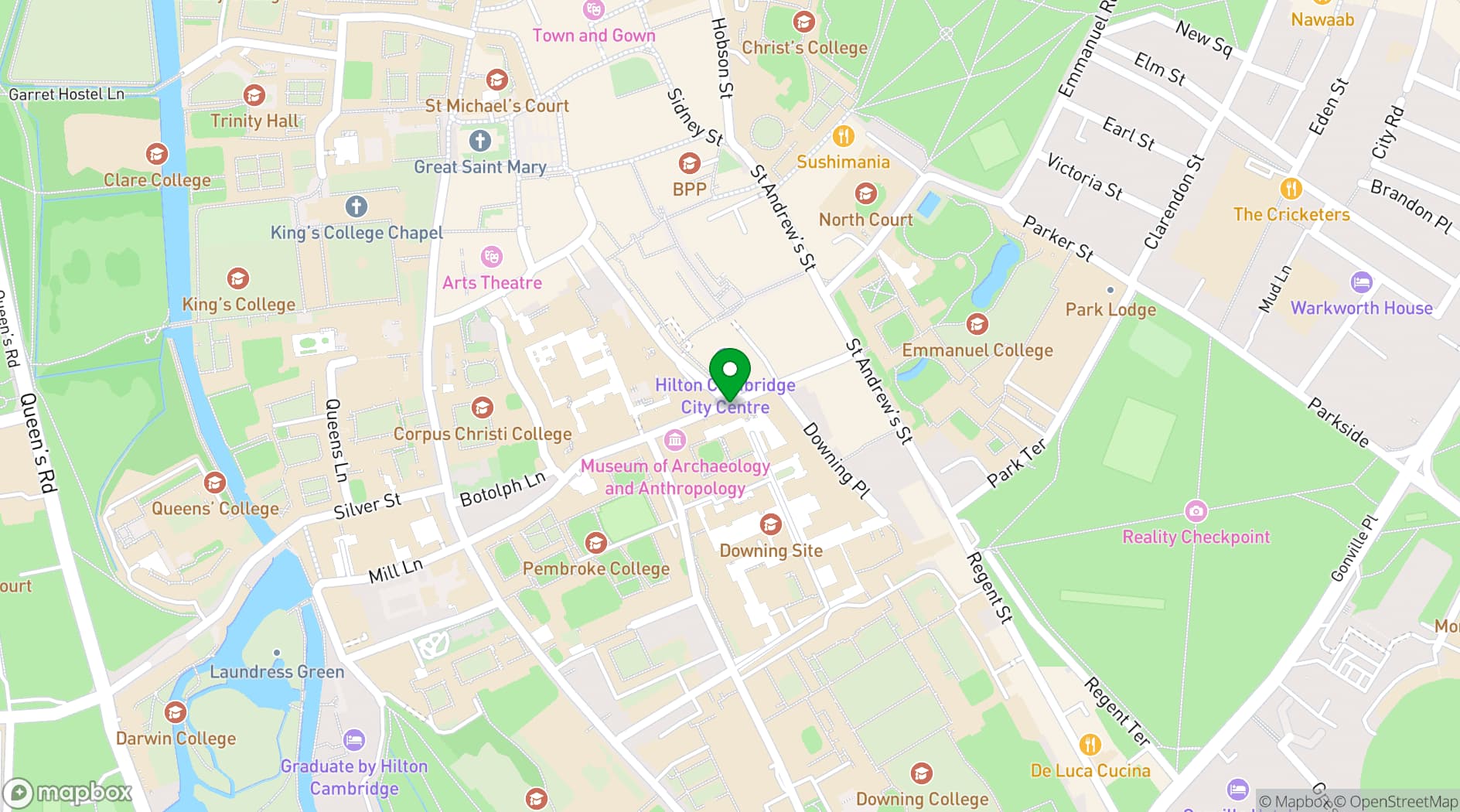 Map showing Revolution Cambridge