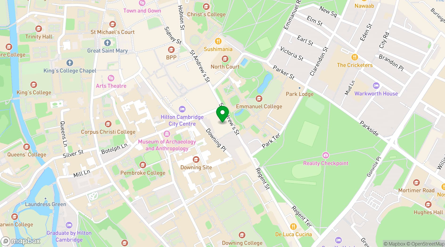 Map showing Boom Battle Bar Cambridge