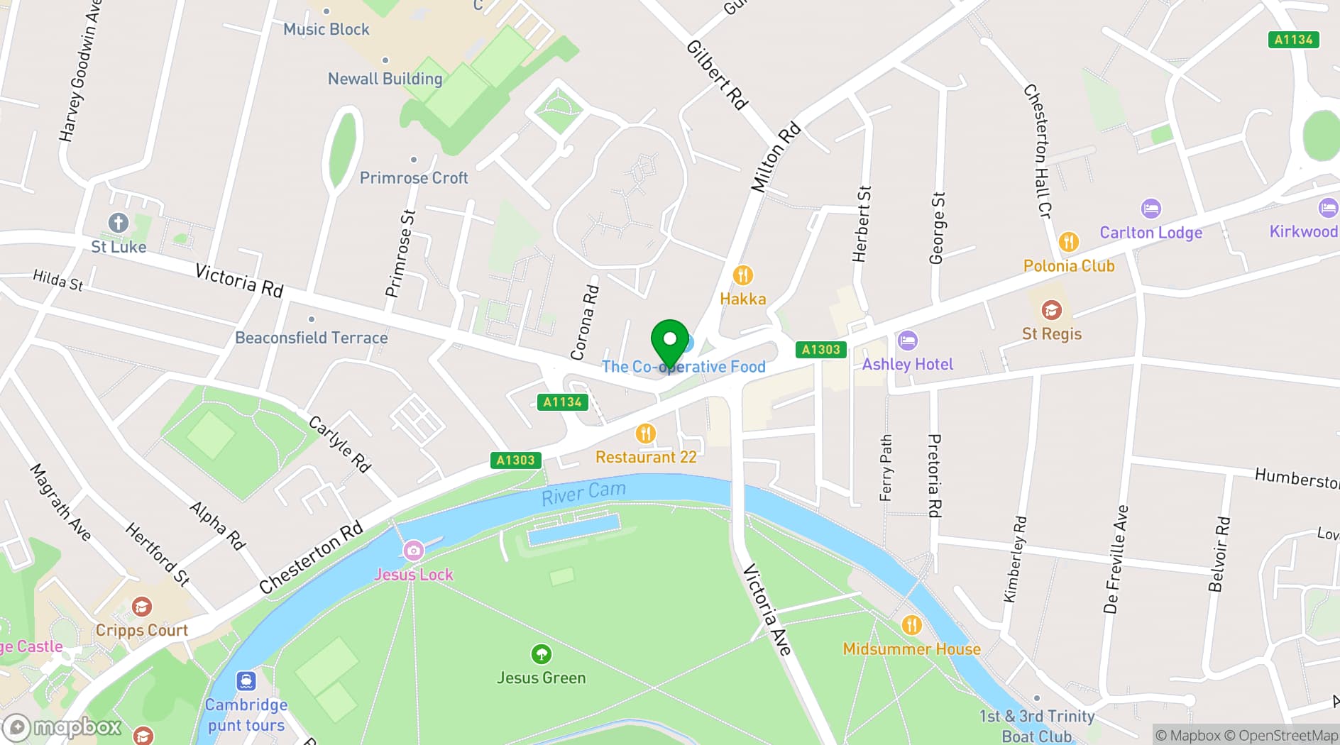 Map showing The Portland Arms