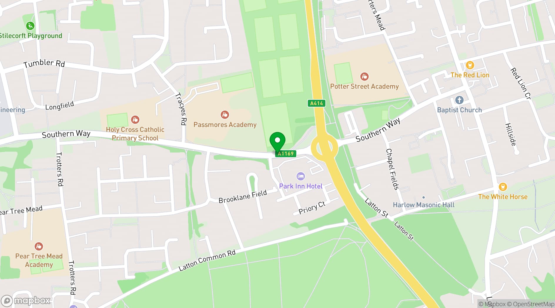 Map showing Harlow Hotel by Accor