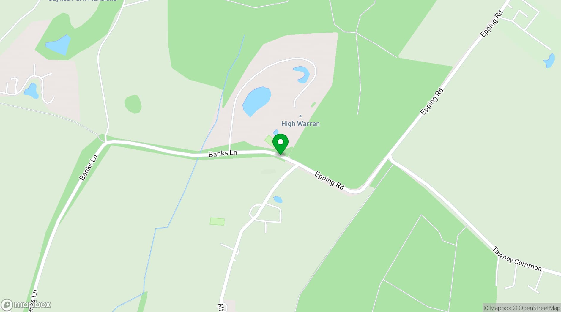 Map showing Gaynes Park