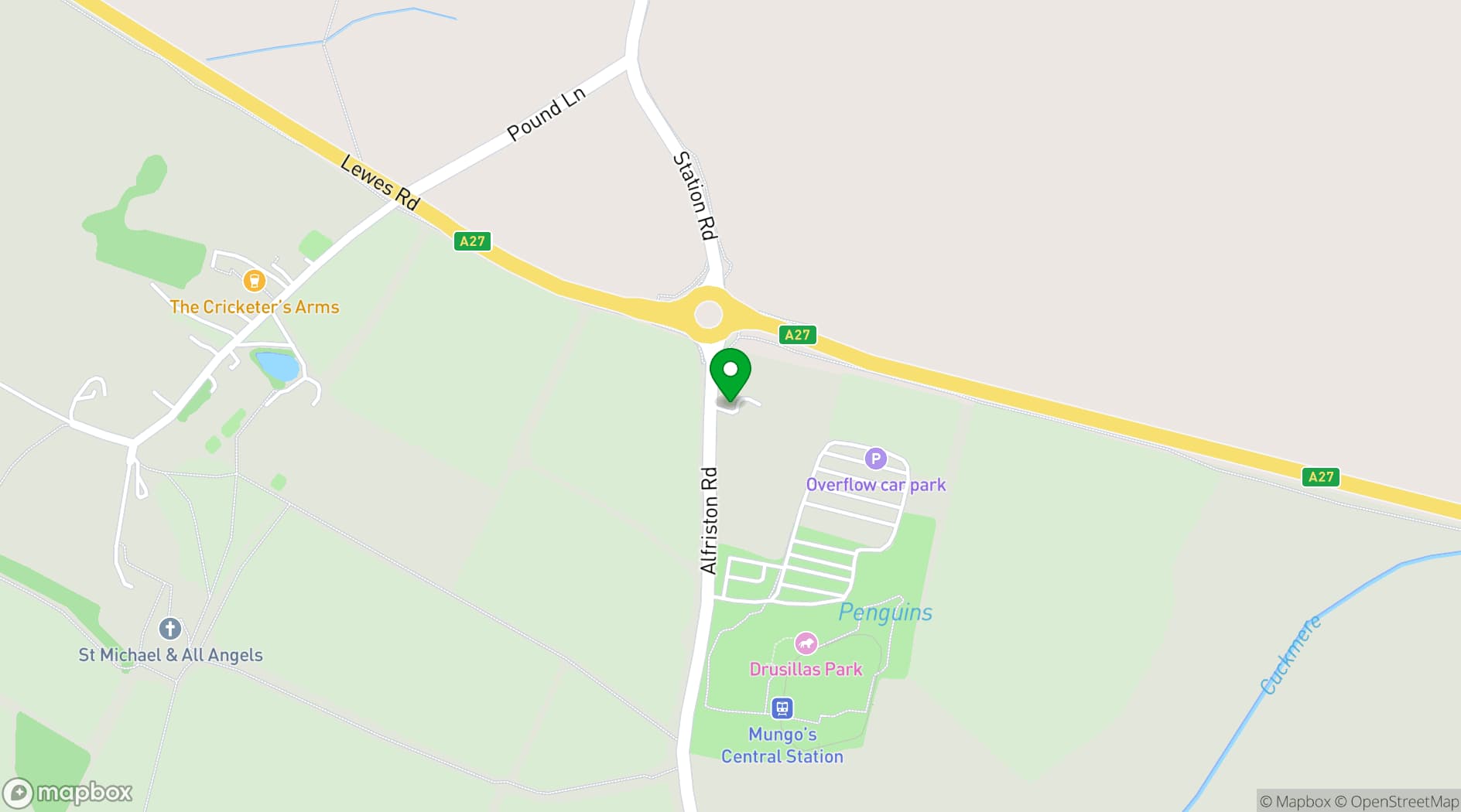 Map showing Alfriston Gardens