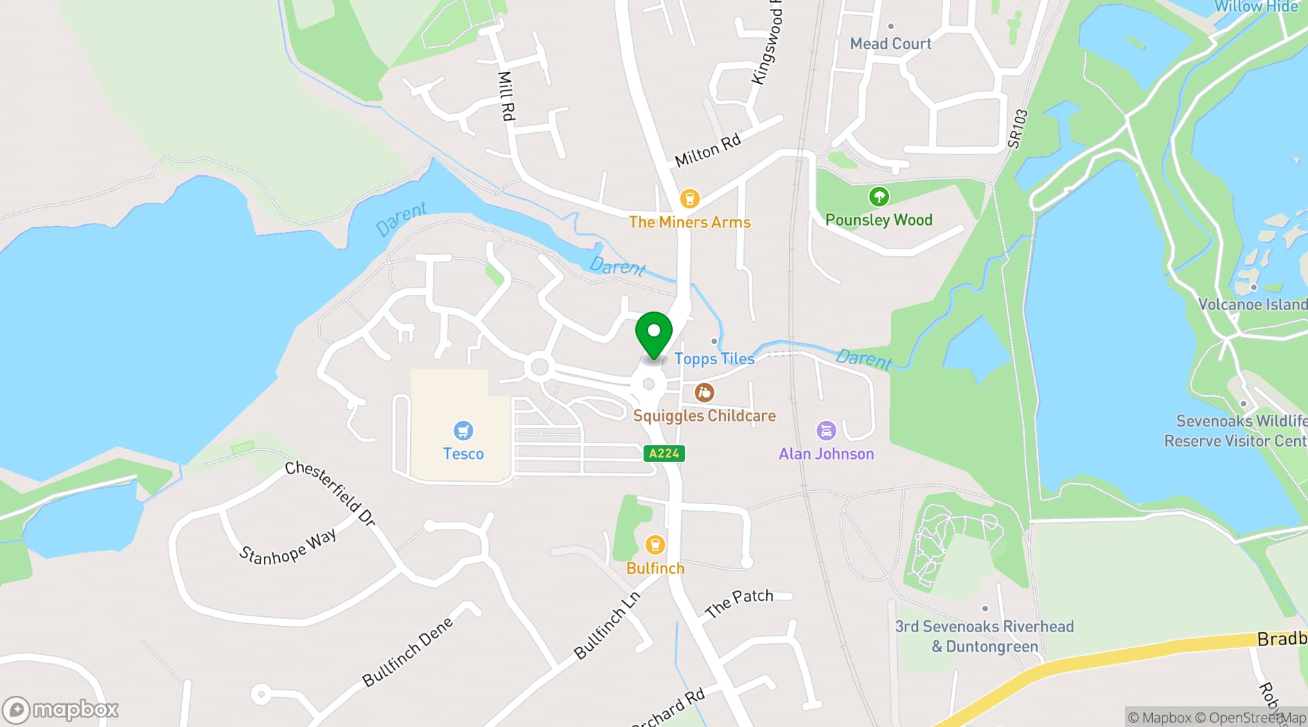Map showing Donnington Manor Hotel