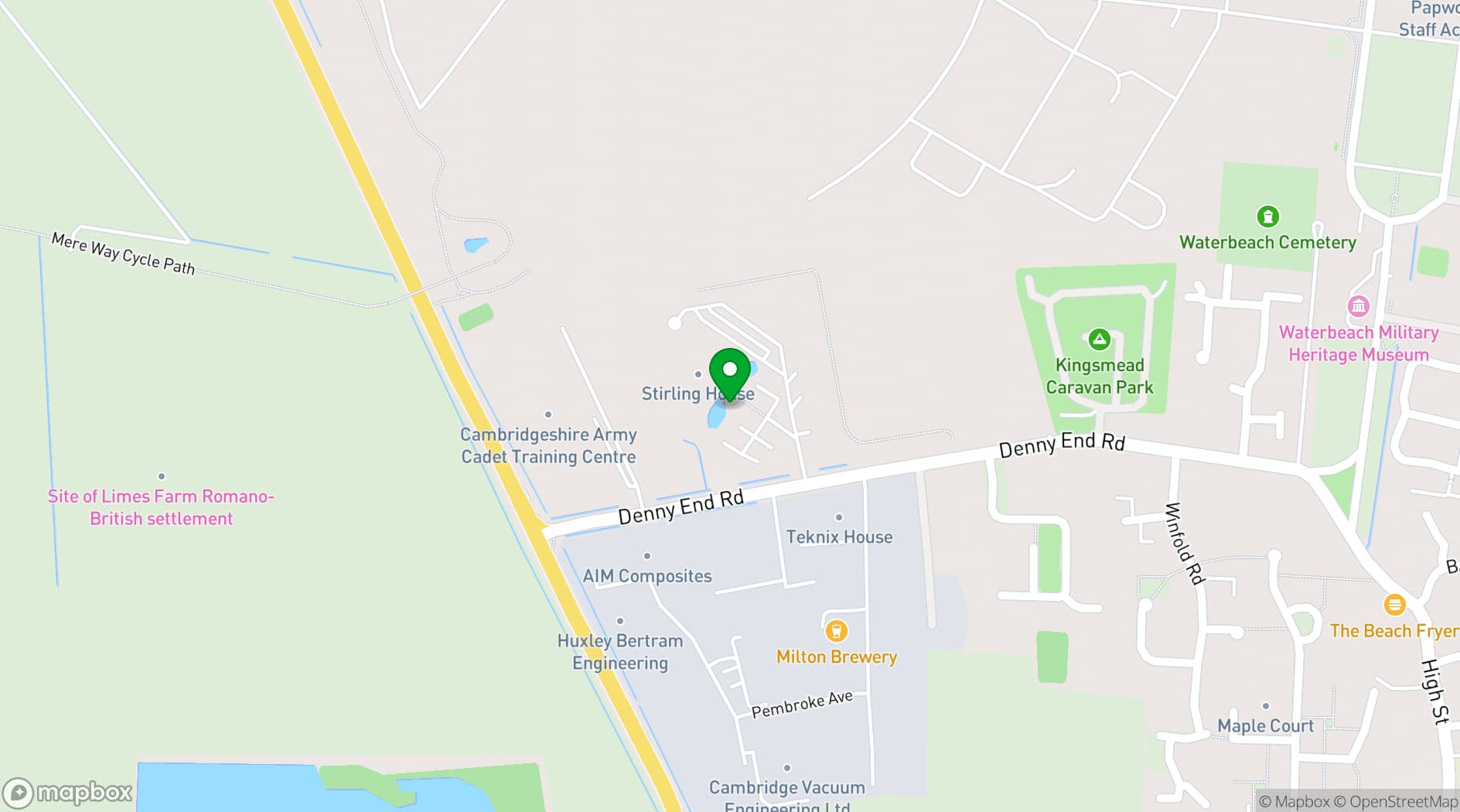 Map showing Cambridge Innovation Parks