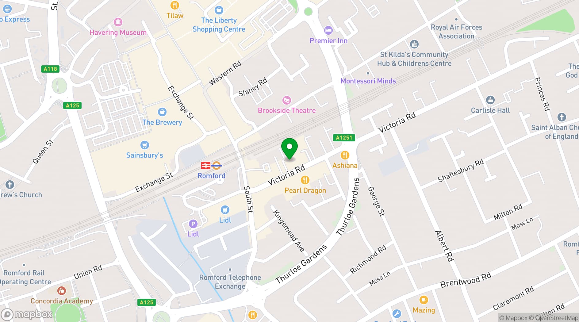 Map showing Nande Caribbean Restaurant