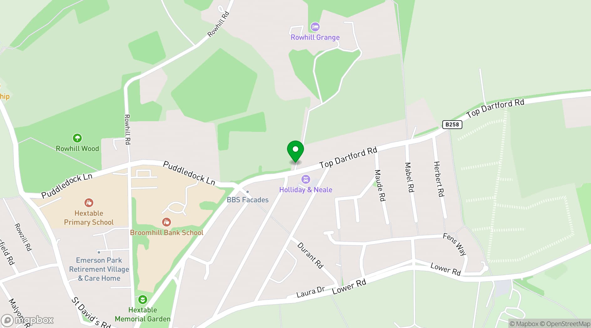 Map showing Rowhill Grange Hotel & Utopia Spa