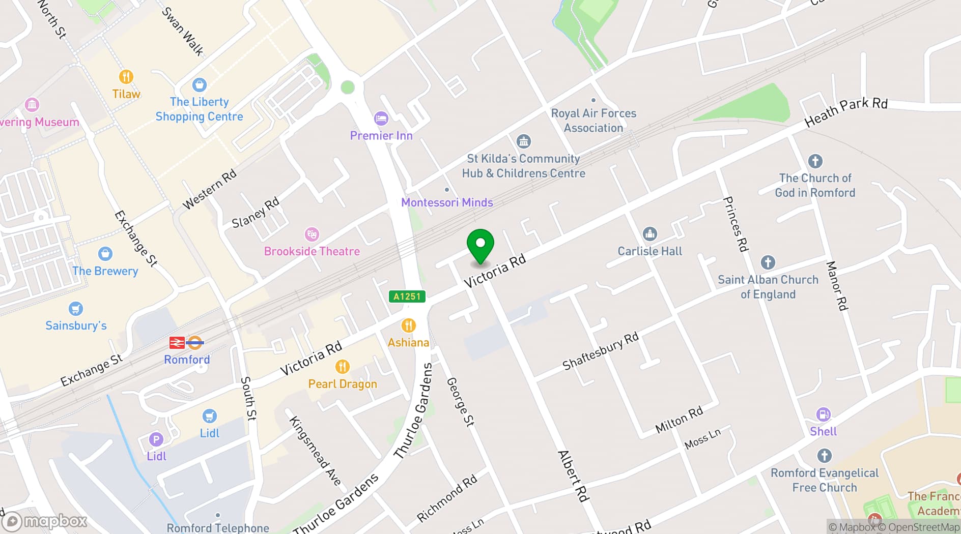 Map showing Eastden Studios