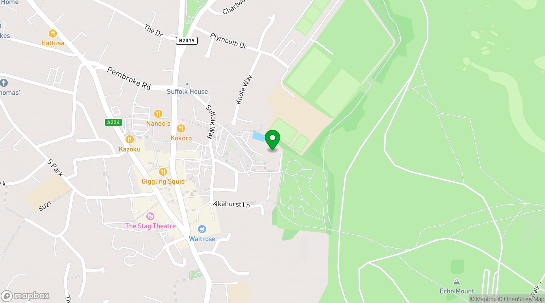 Map showing Sevenoaks Leisure Centre