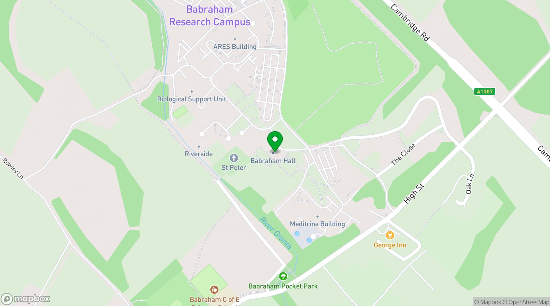 Map showing The Cambridge Building