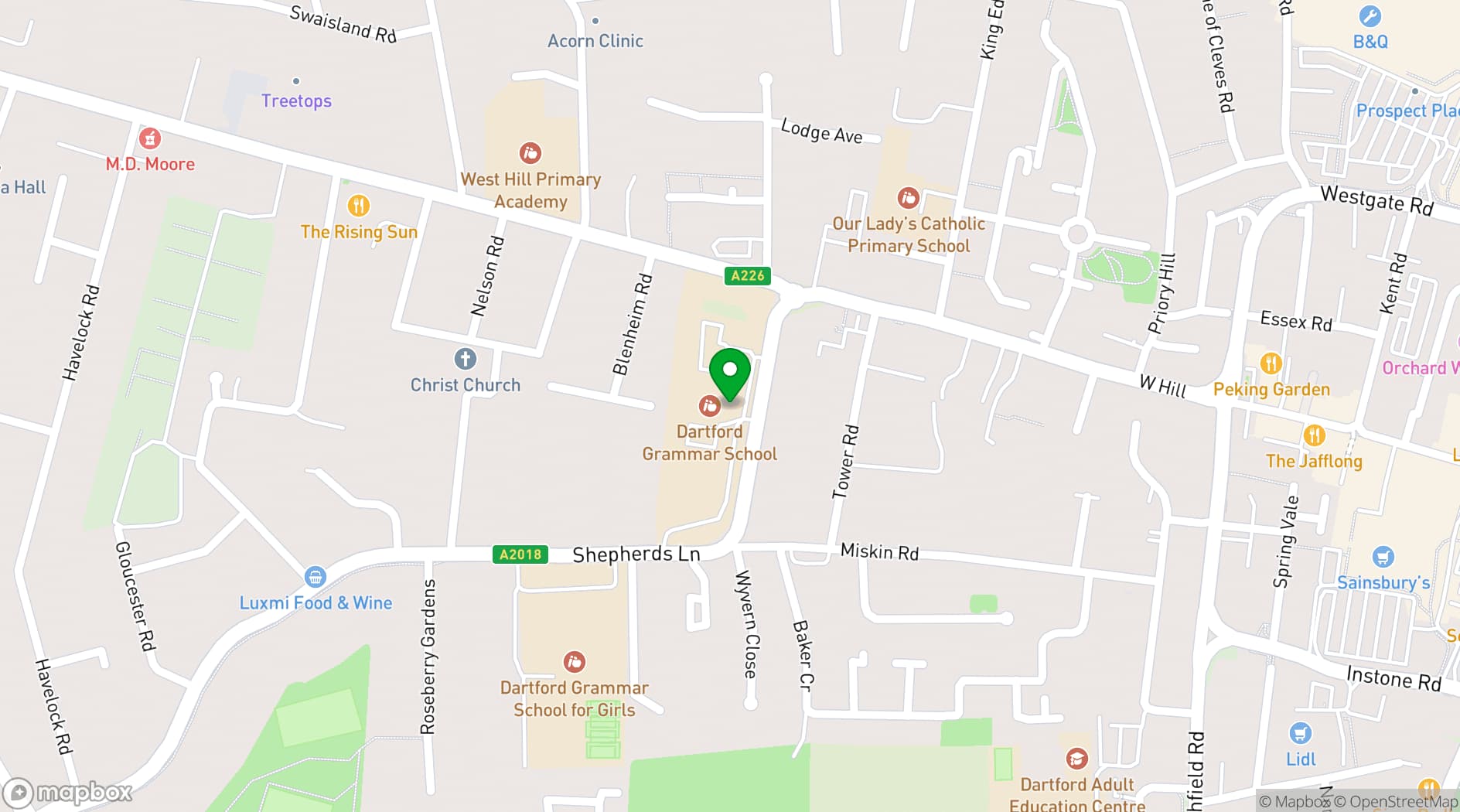 Map showing The Mick Jagger Centre