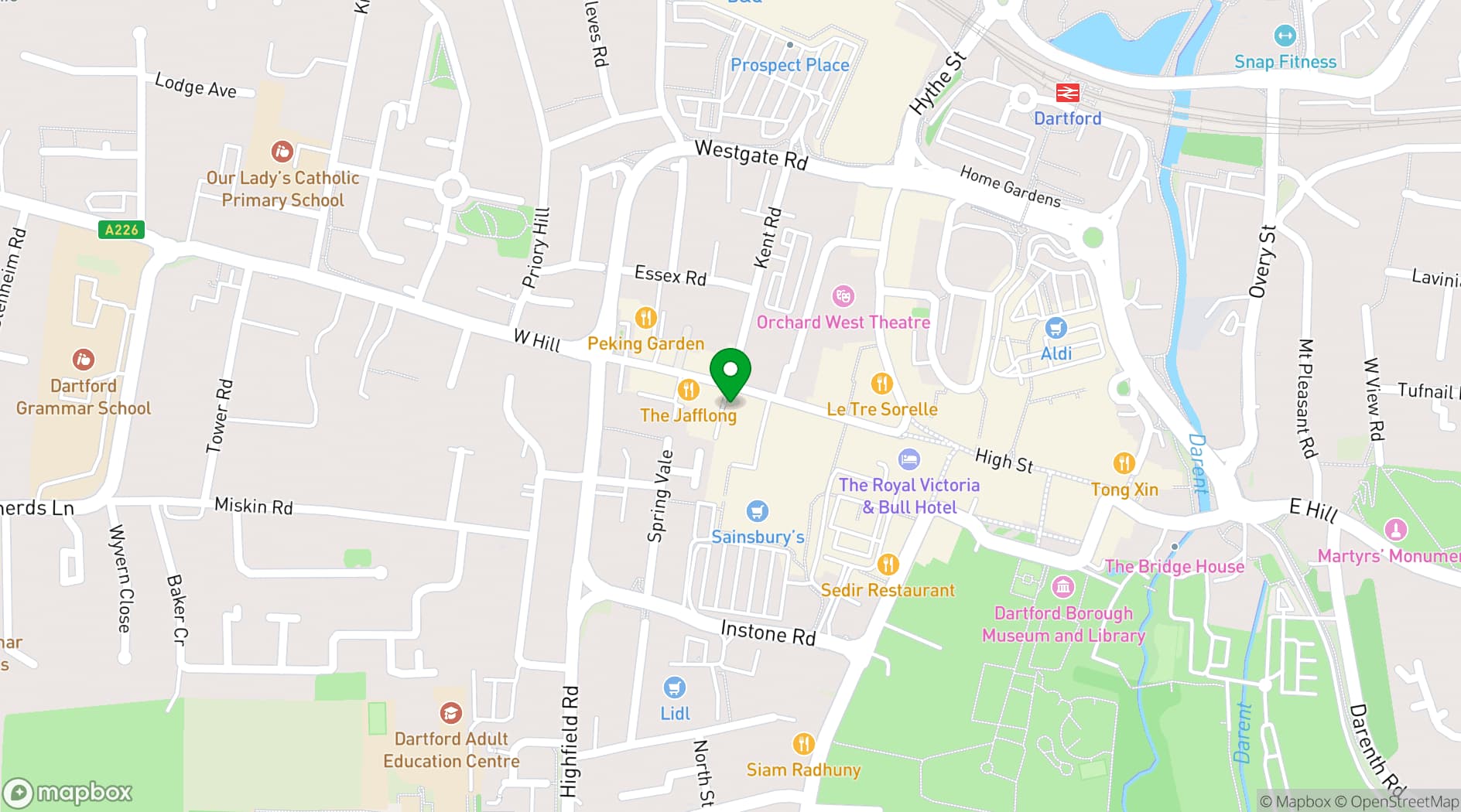 Map showing Dartford Conservative Club