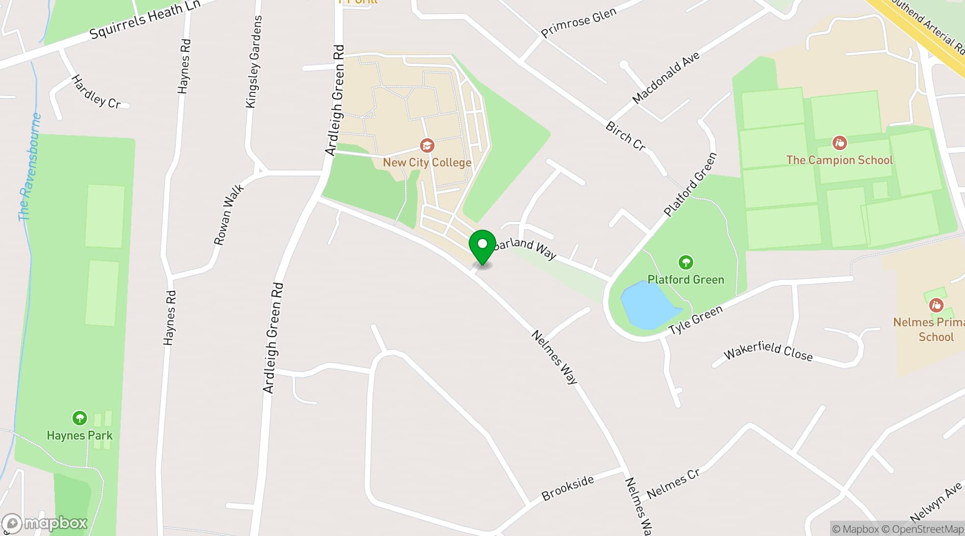 Map showing  Emerson Park Villa