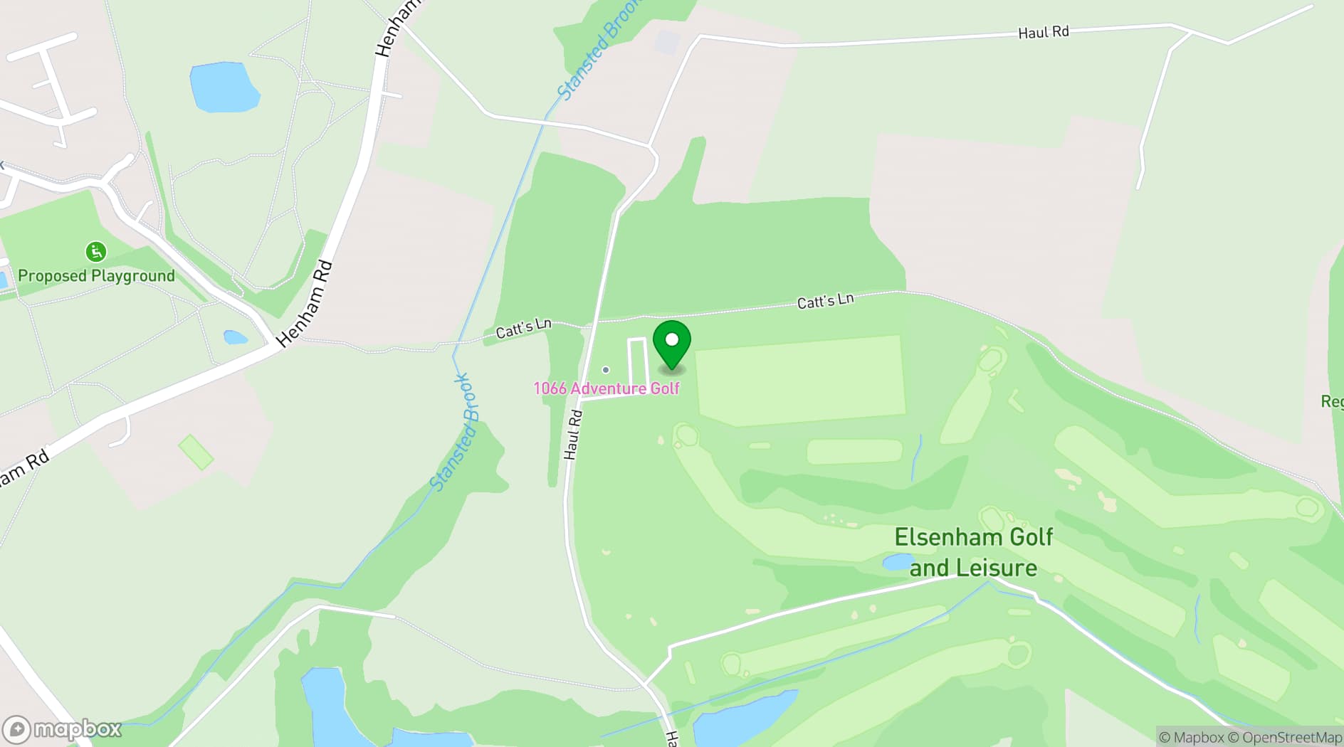Map showing Golf World Stansted