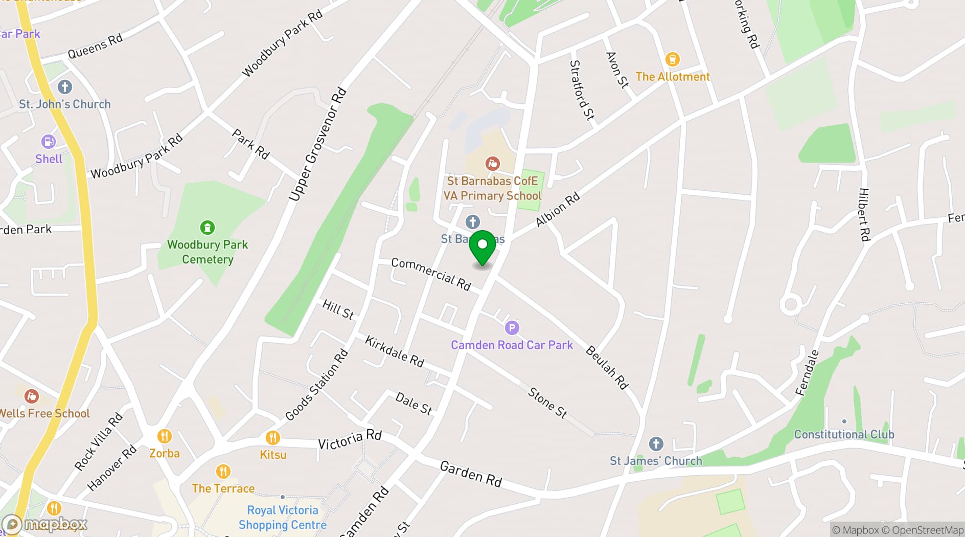 Map showing Pecorino Restaurant
