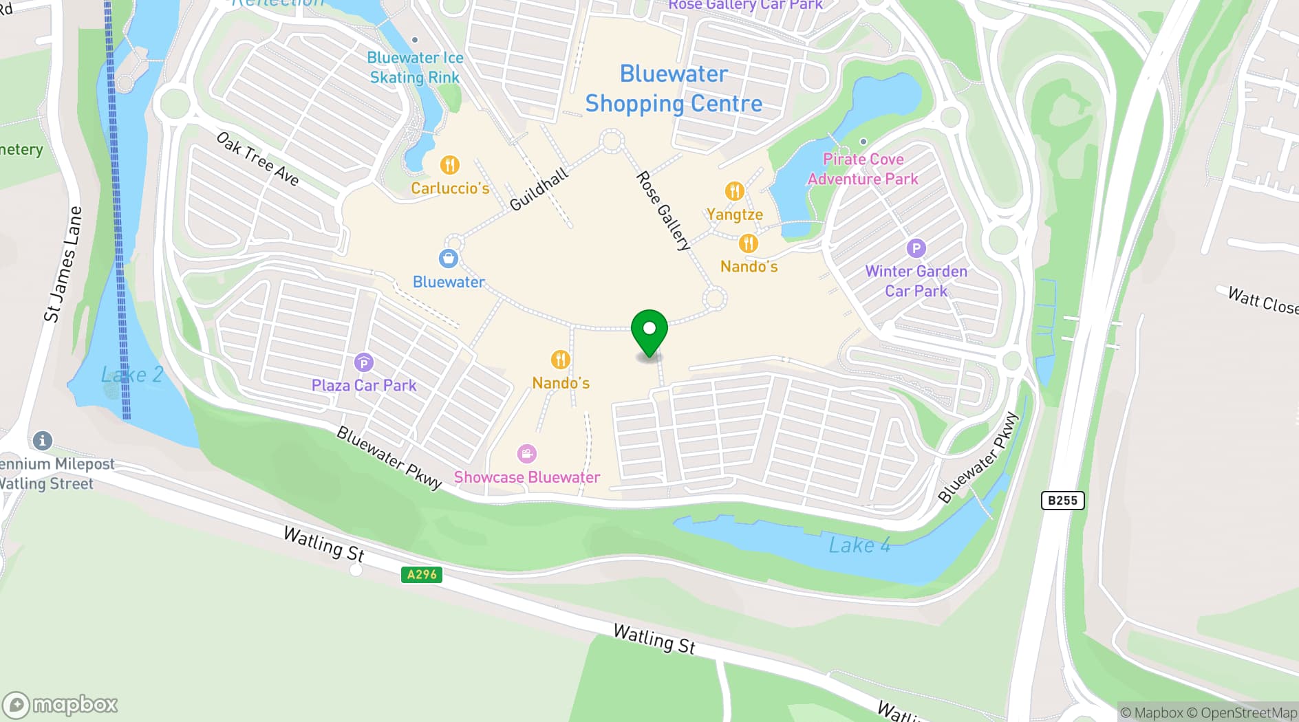 Map showing Café Rouge Bluewater