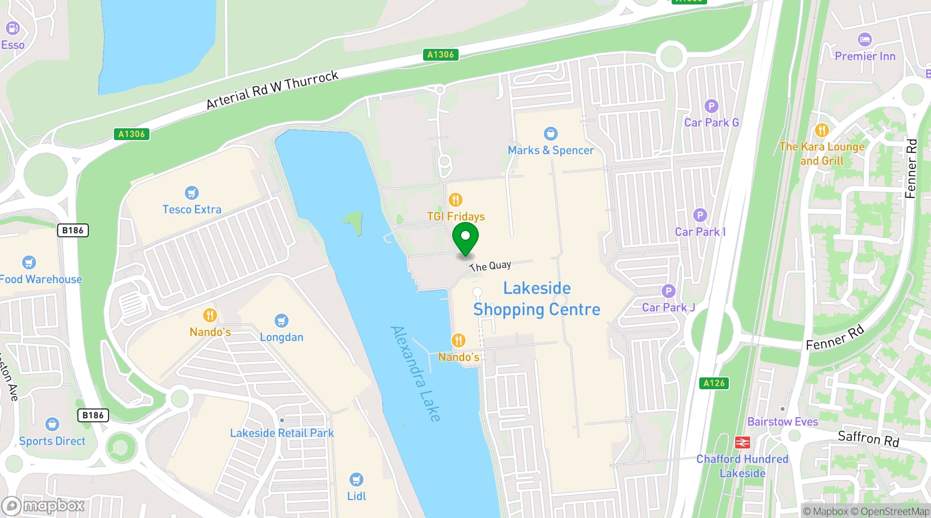 Map showing Puttshack Lakeside