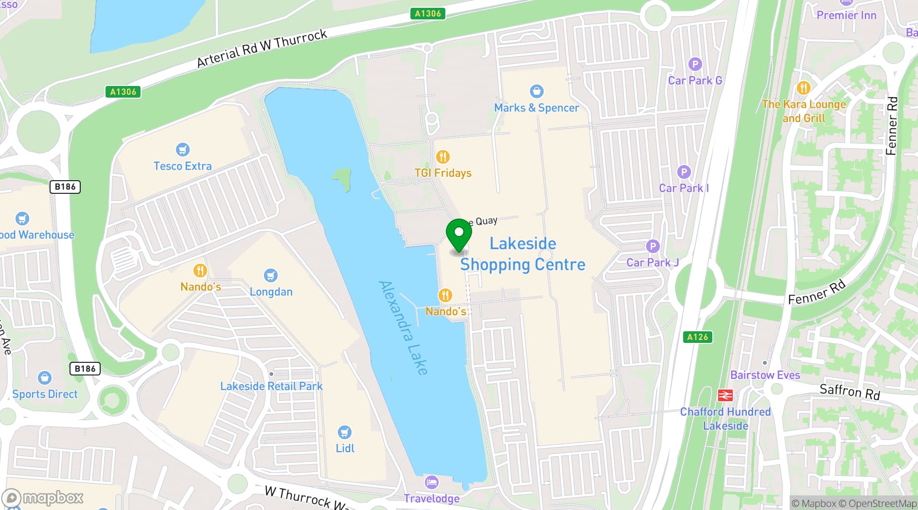 Map showing Las Iguanas Lakeside