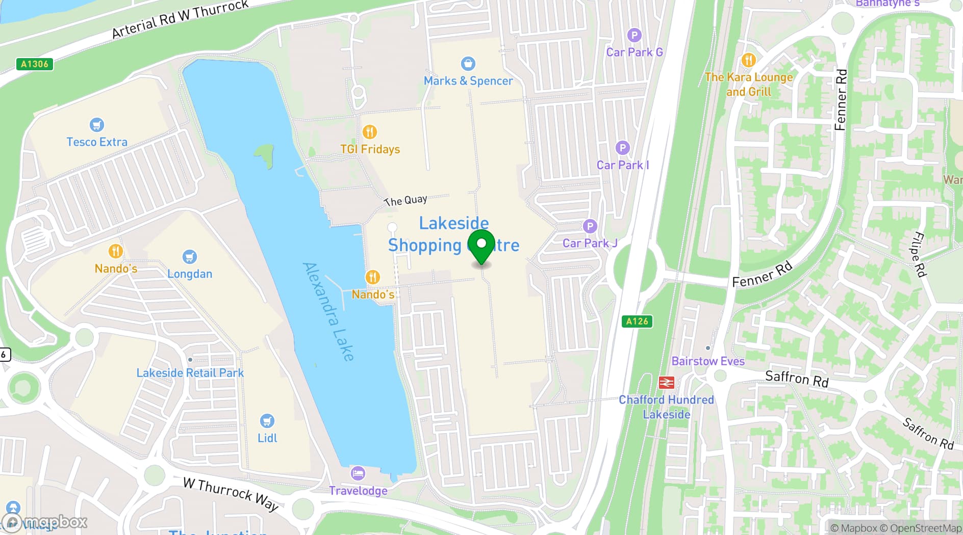 Map showing Tapas Revolution Lakeside