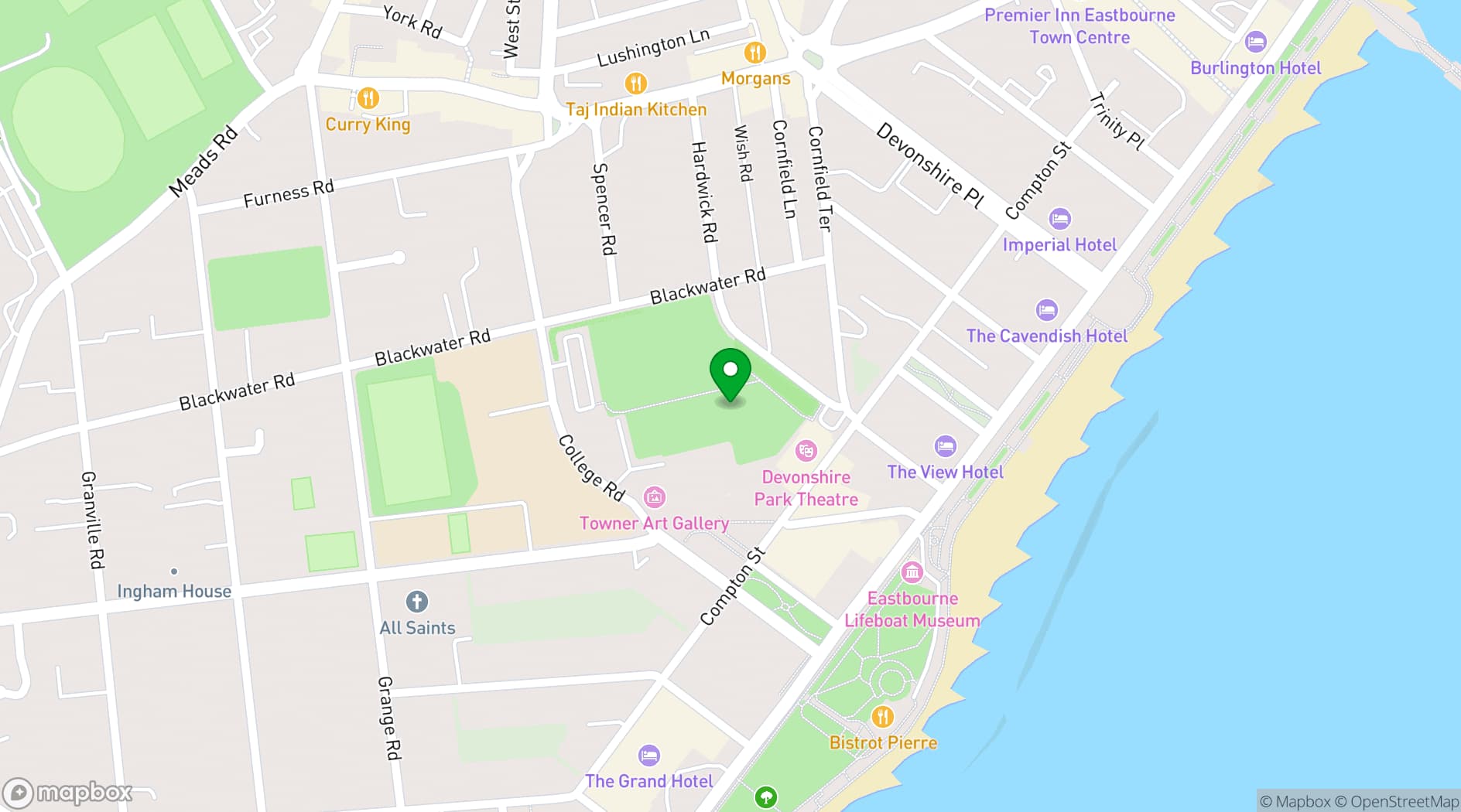 Map showing Devonshire Quarter