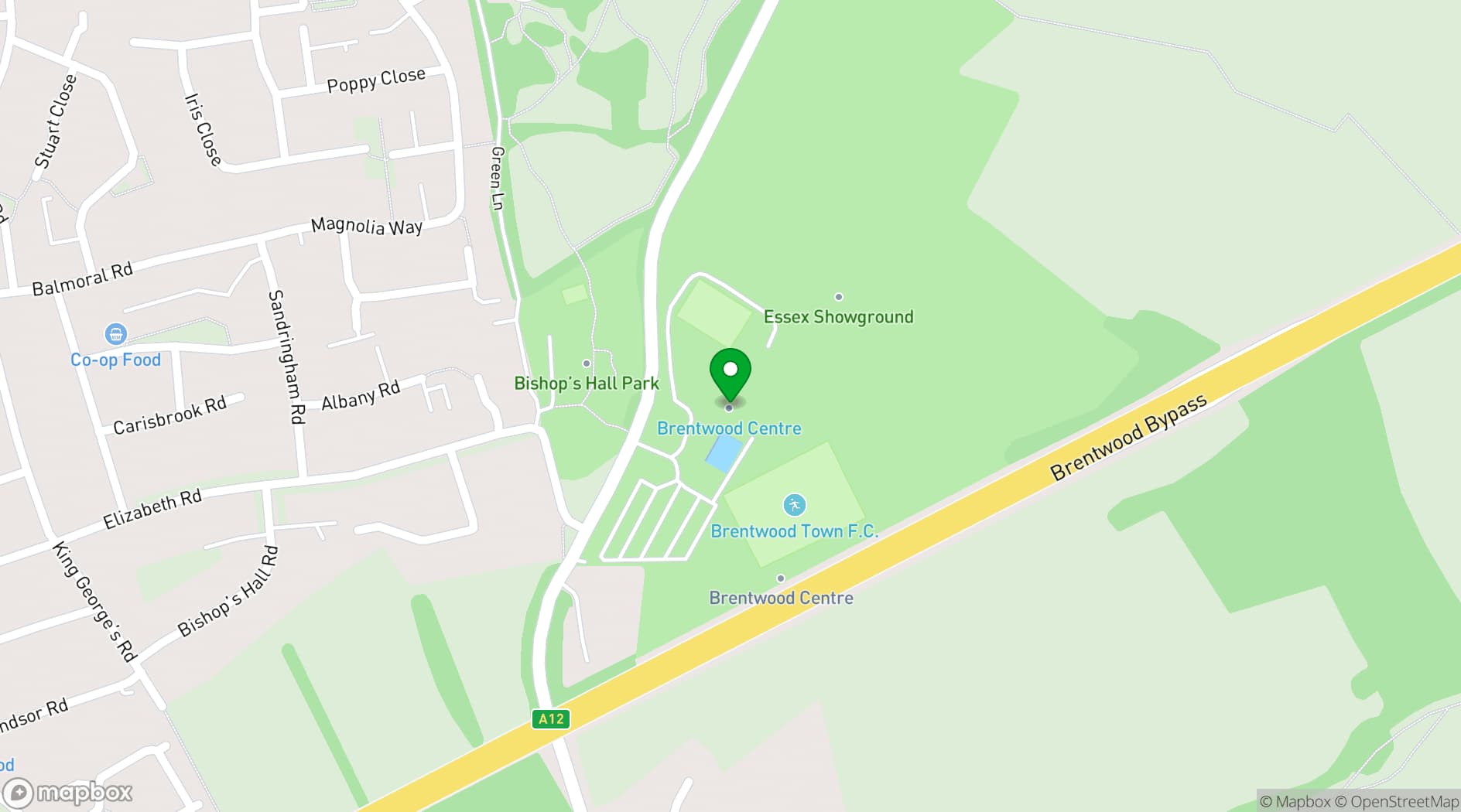 Map showing The Brentwood Centre