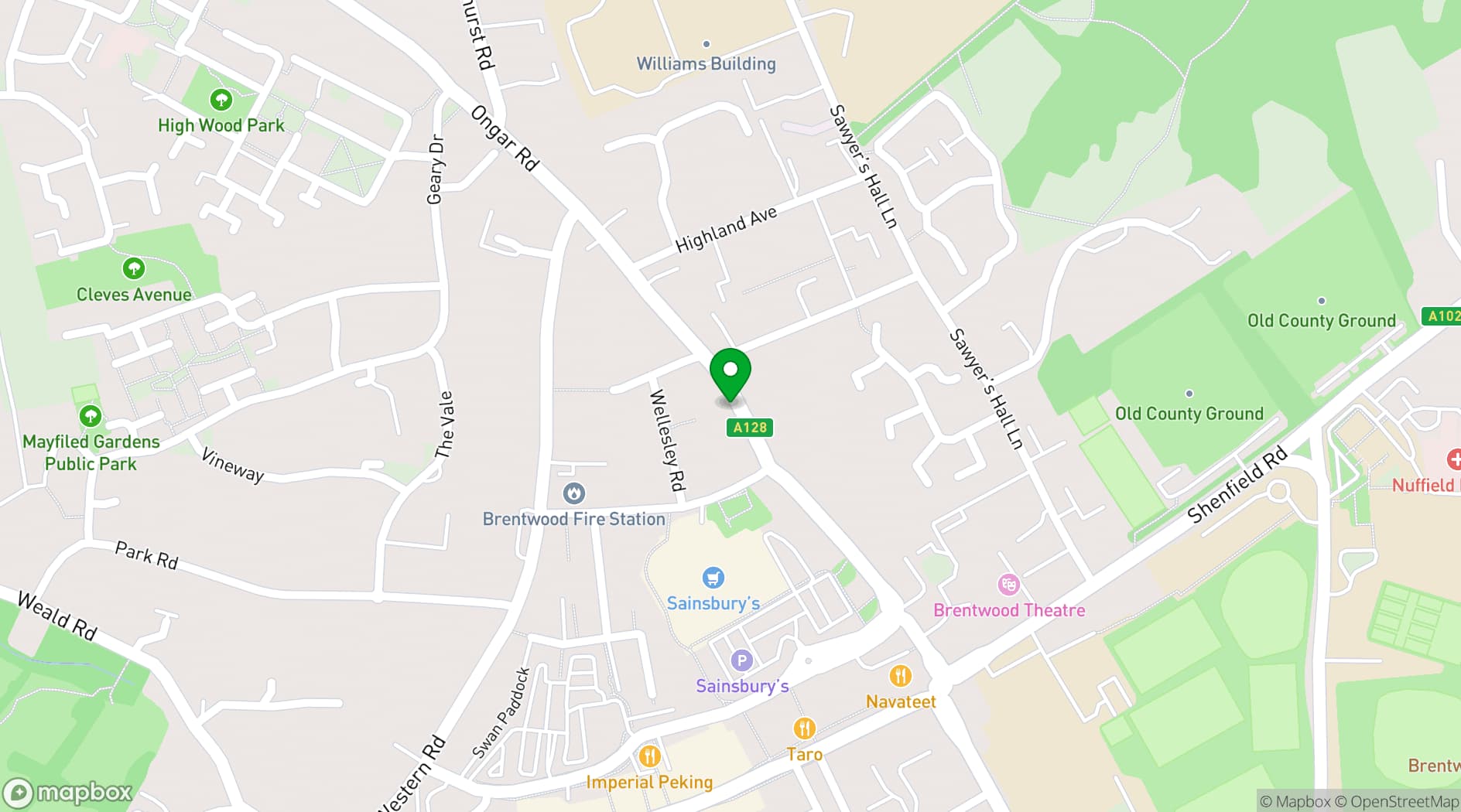 Map showing New North House 