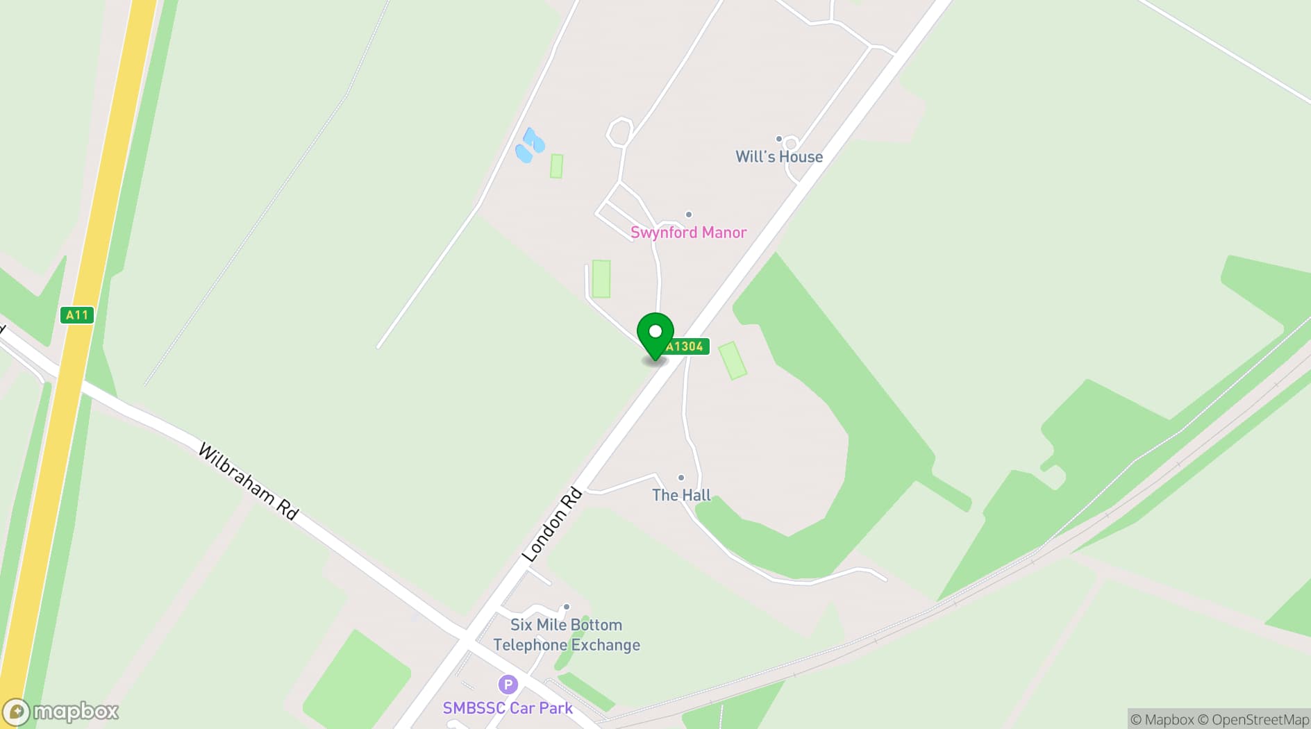 Map showing Swynford Manor