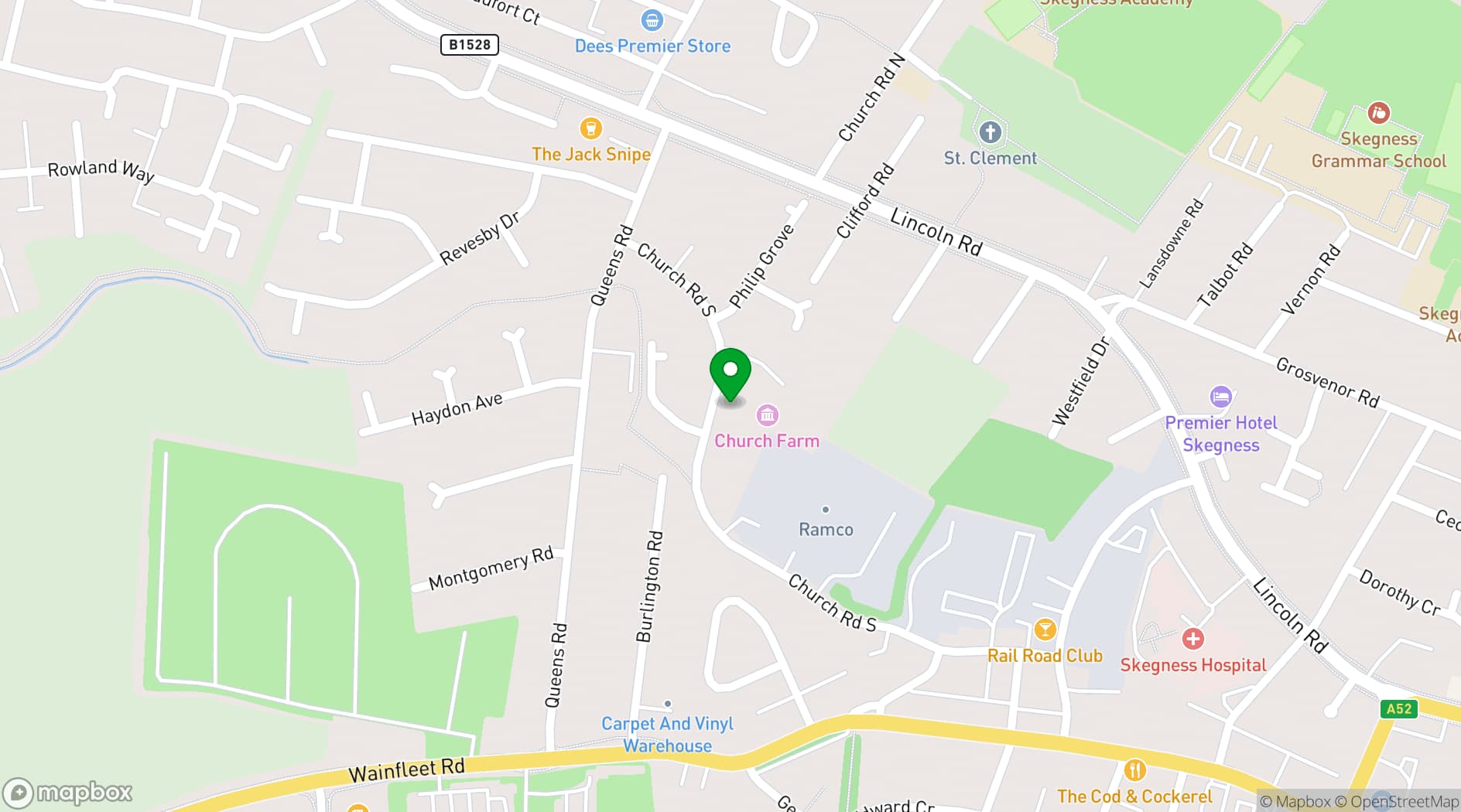 Map showing The Village Church Farm