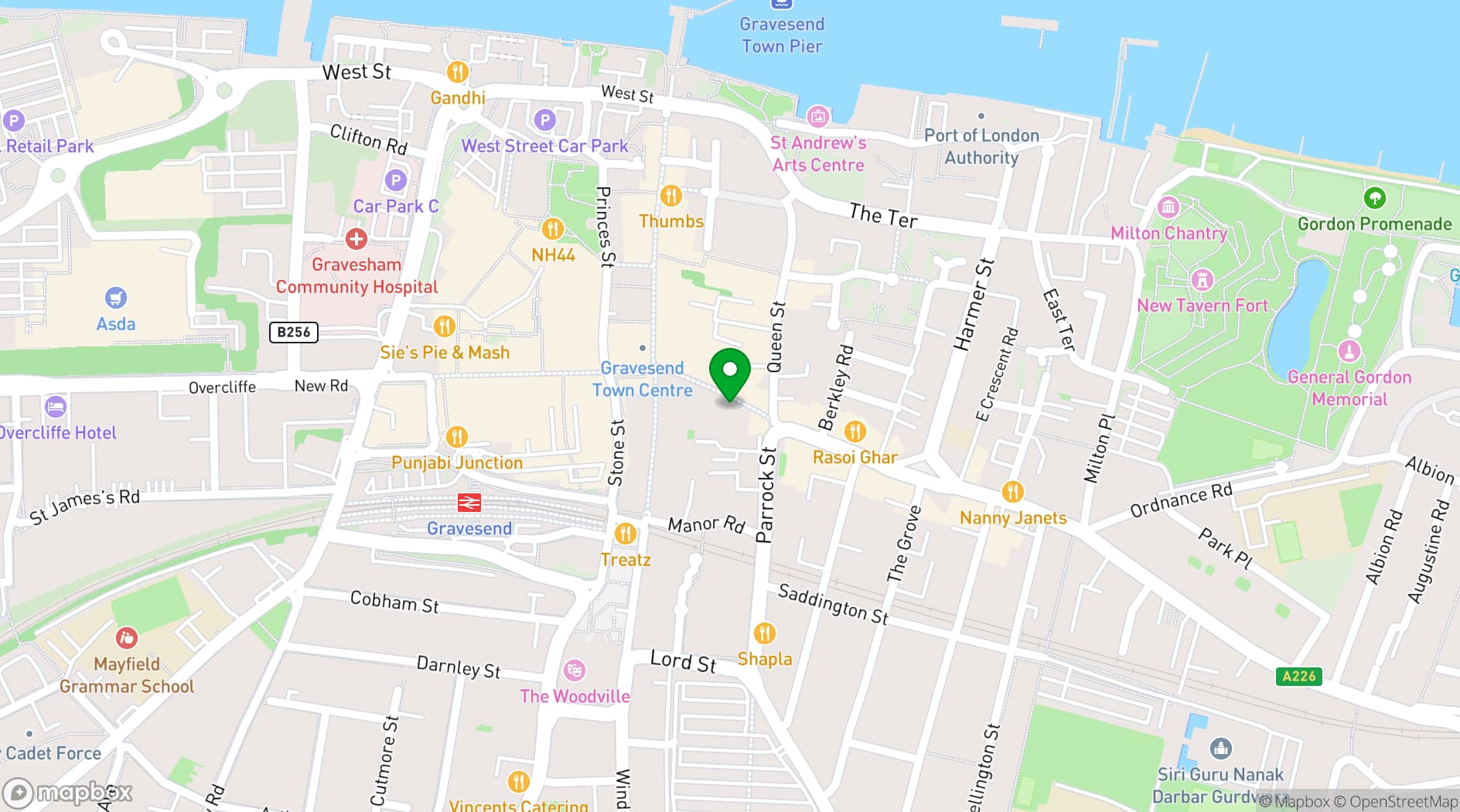 Map showing Goose Gravesend