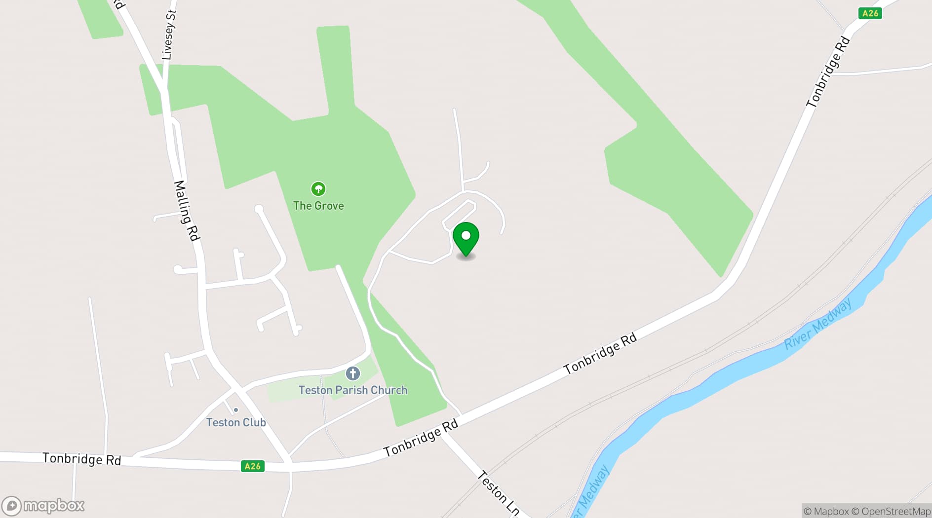 Map showing Barham Court