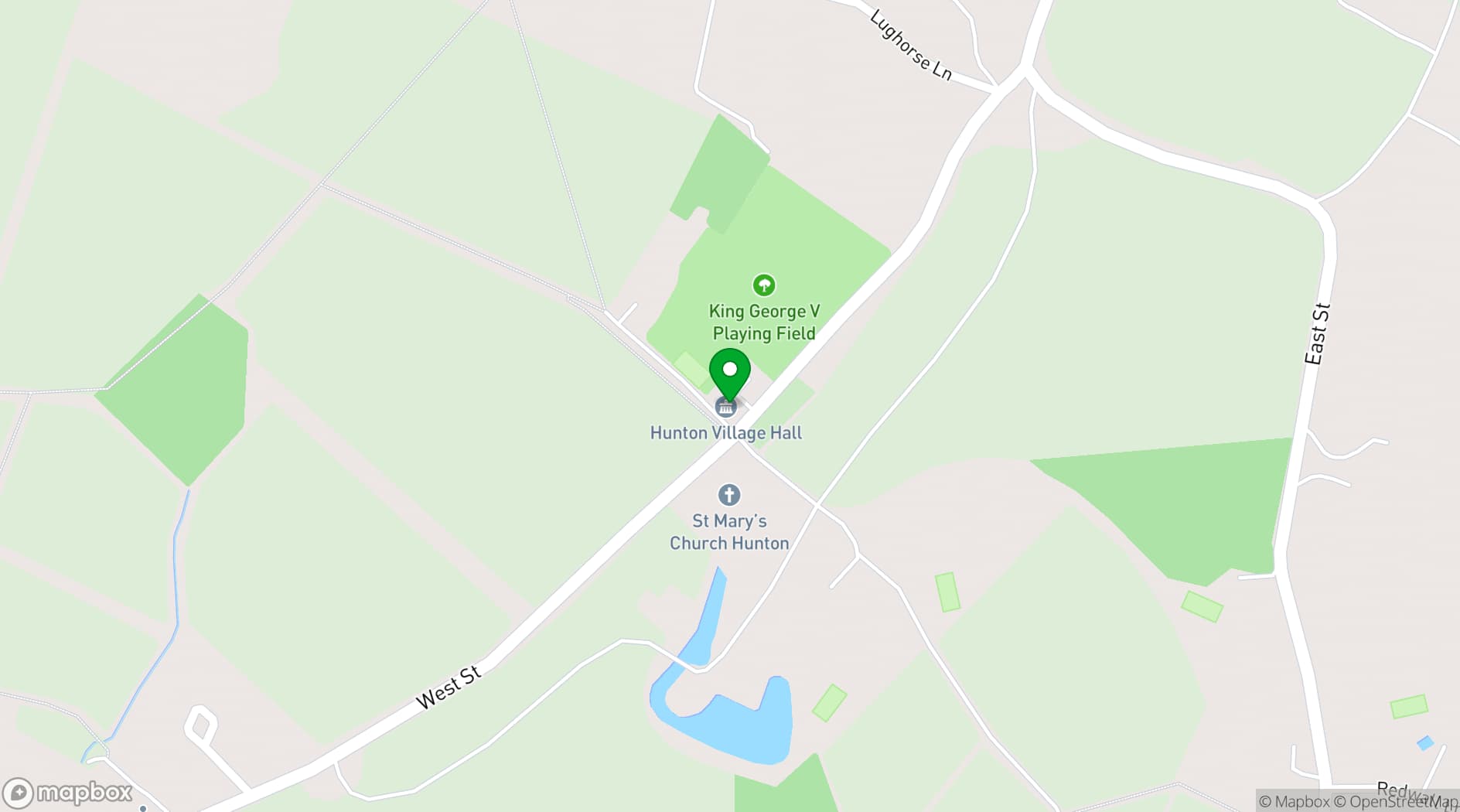 Map showing Hunton Village Hall