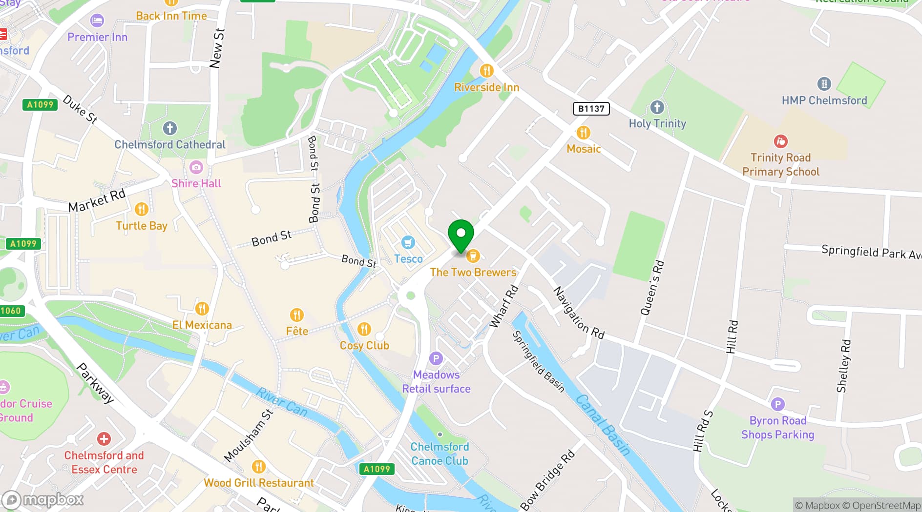Map showing The Two Brewers