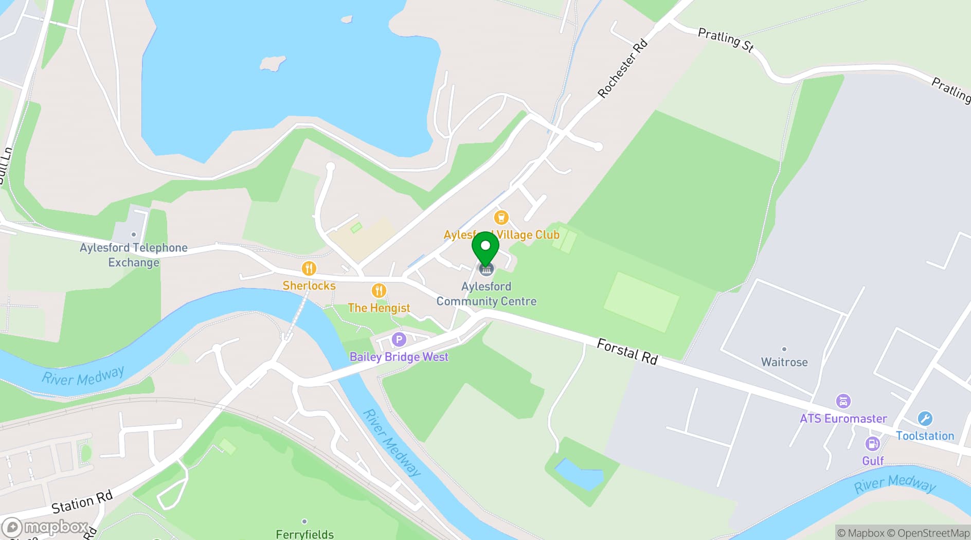 Map showing Aylesford Village Community Centre