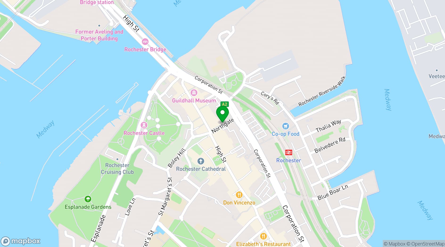 Map showing Rochester Corn Exchange