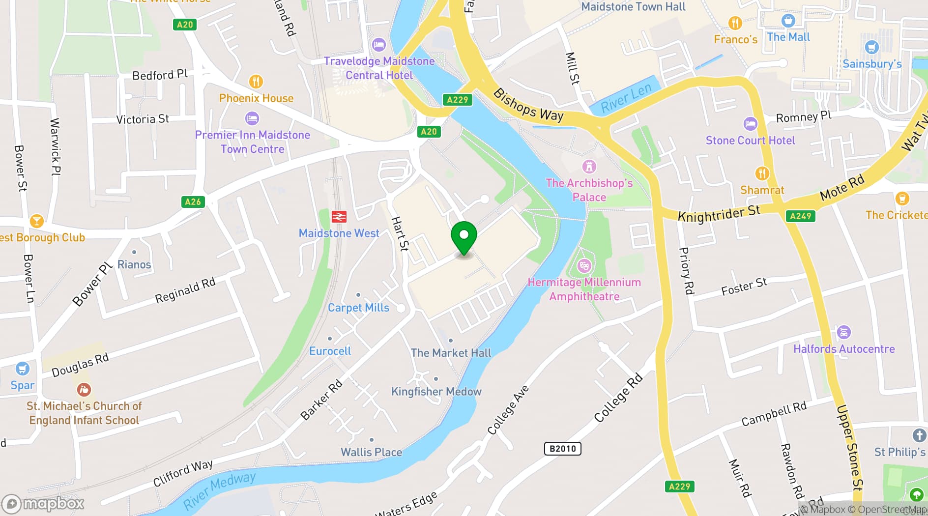 Map showing Lockmeadow Entertainment Centre