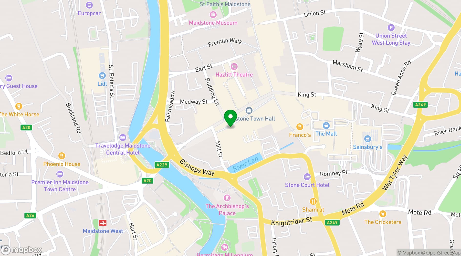 Map showing Bierkeller Maidstone