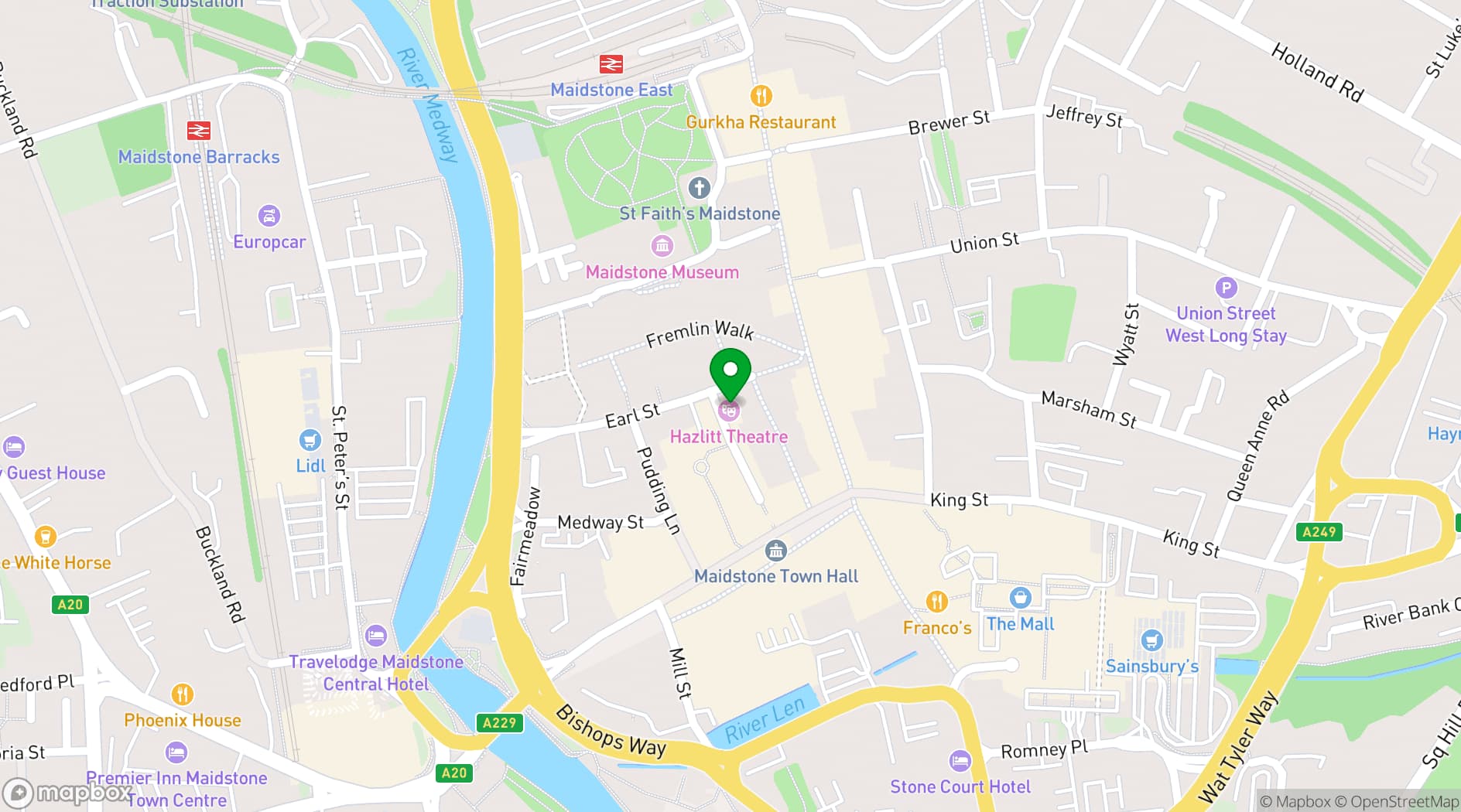 Map showing Hazlitt Theatre