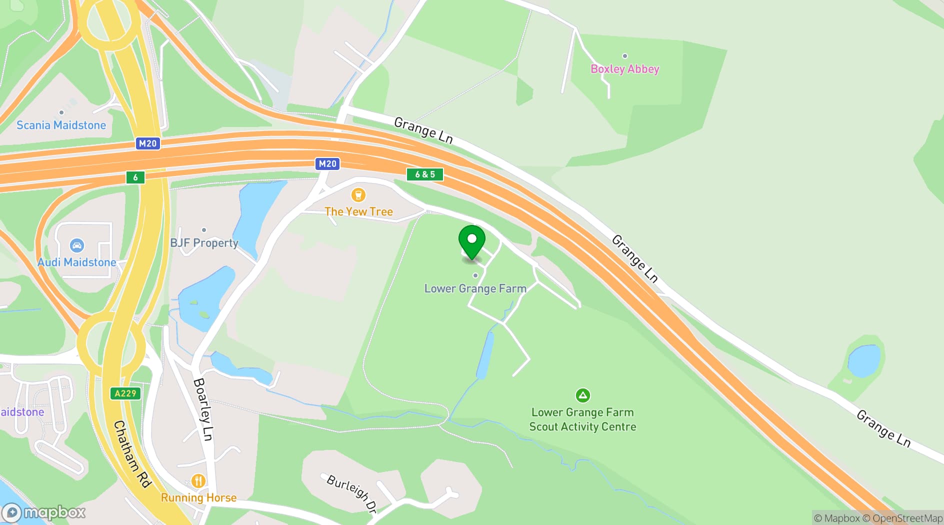 Map showing Lower Grange Farm
