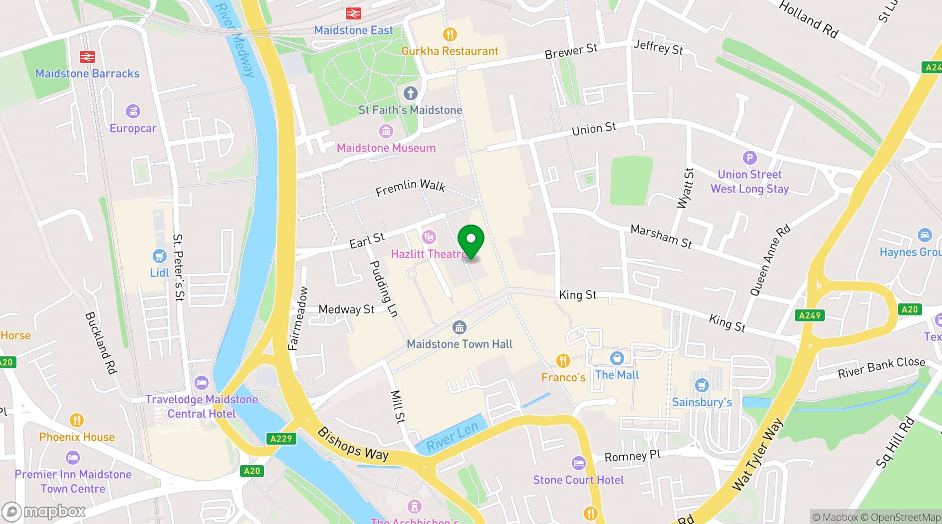 Map showing The Source Bar
