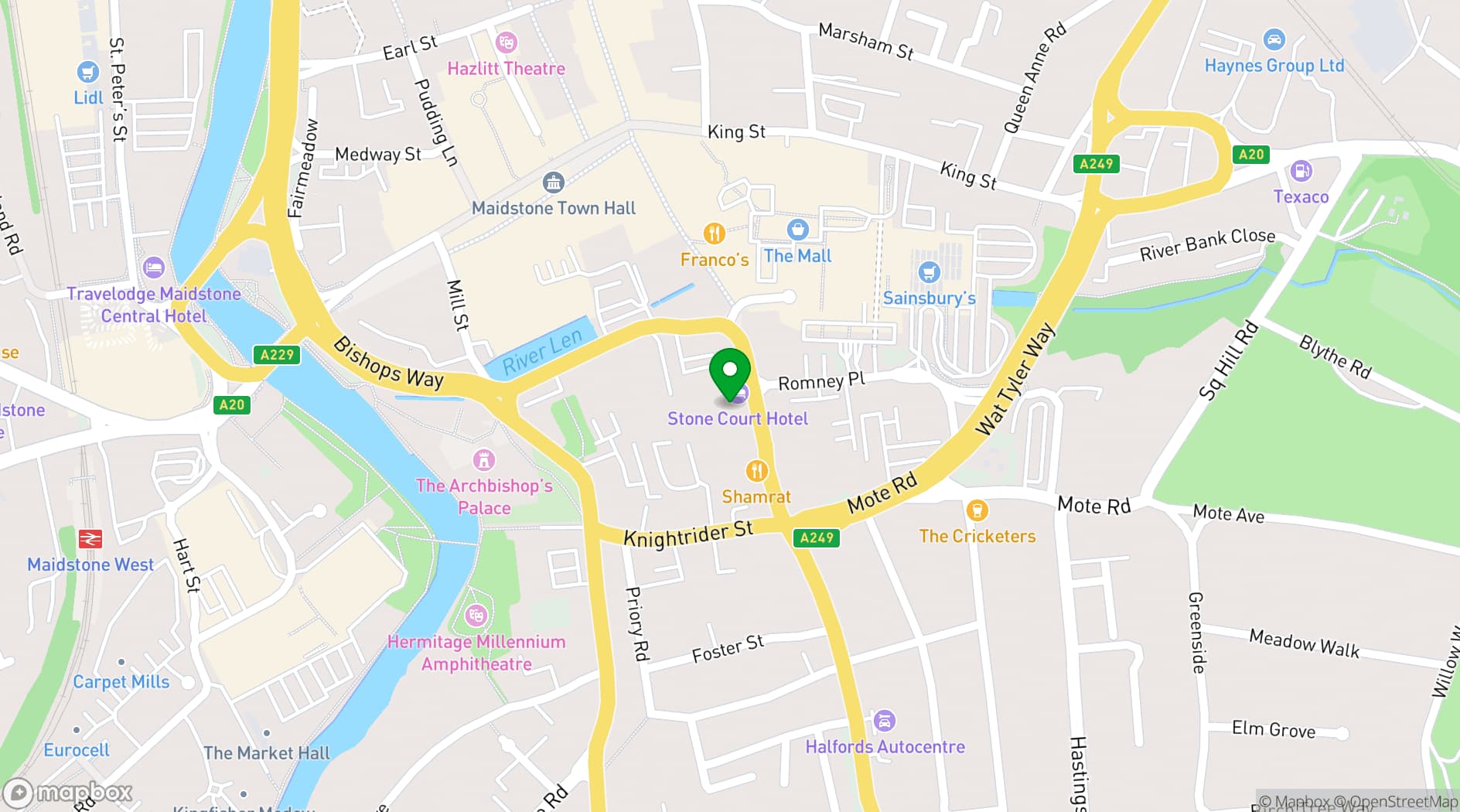 Map showing Stone Court House