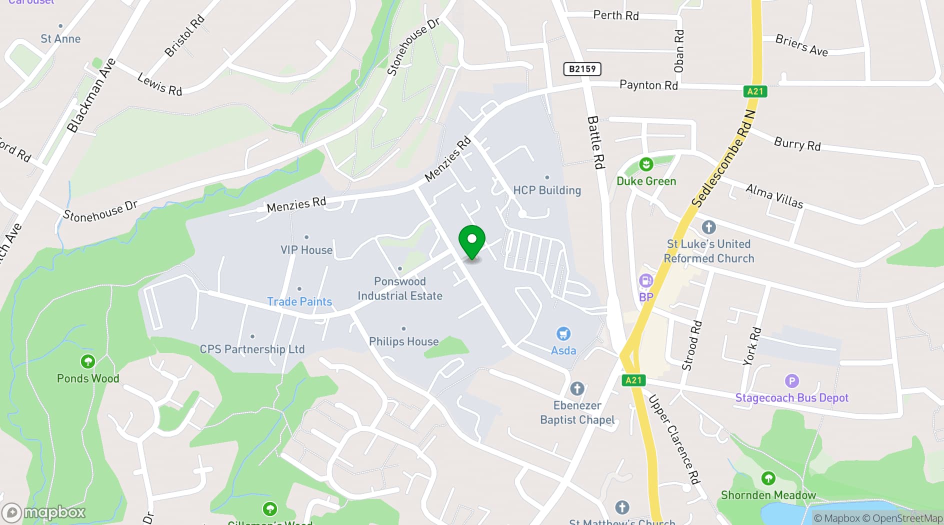 Map showing Academy 22
