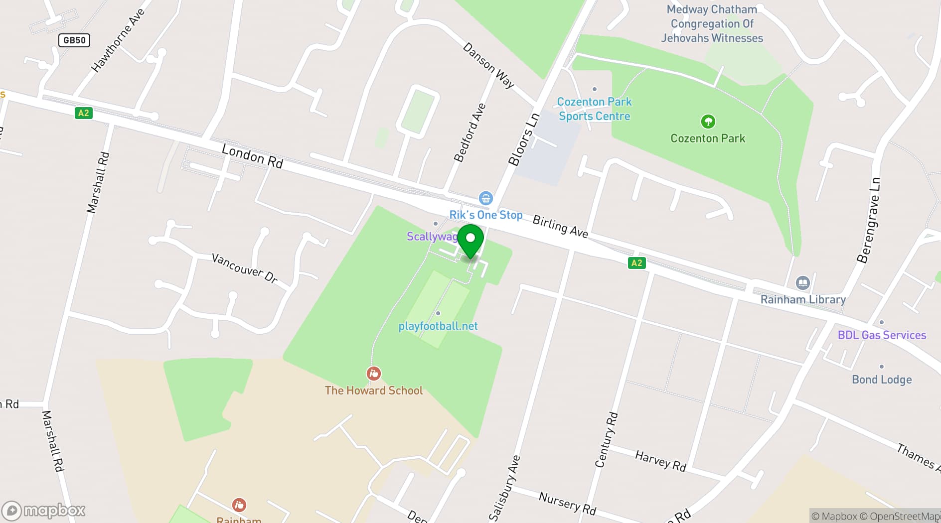 Map showing PSA Performance Centre