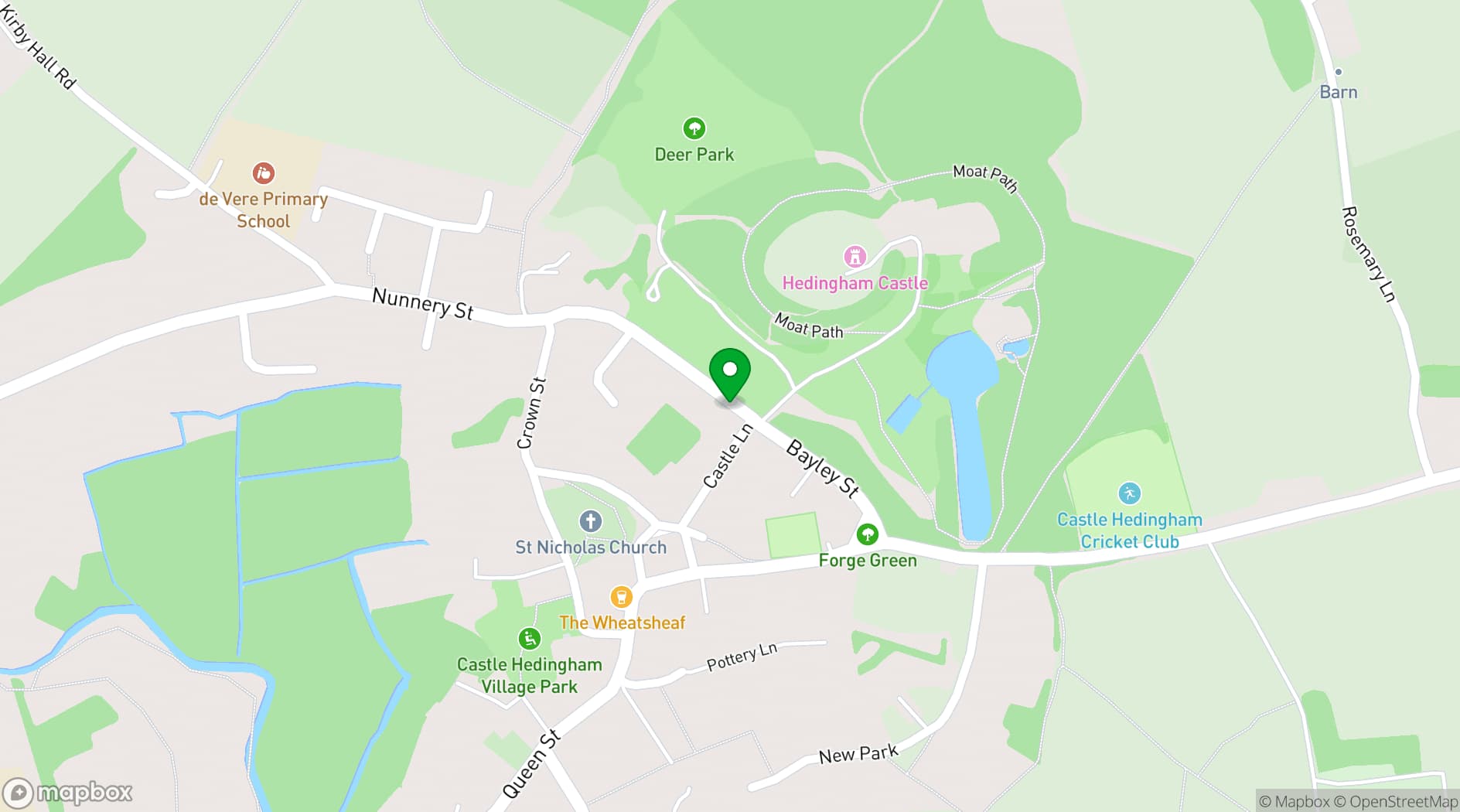 Map showing Hedingham Castle
