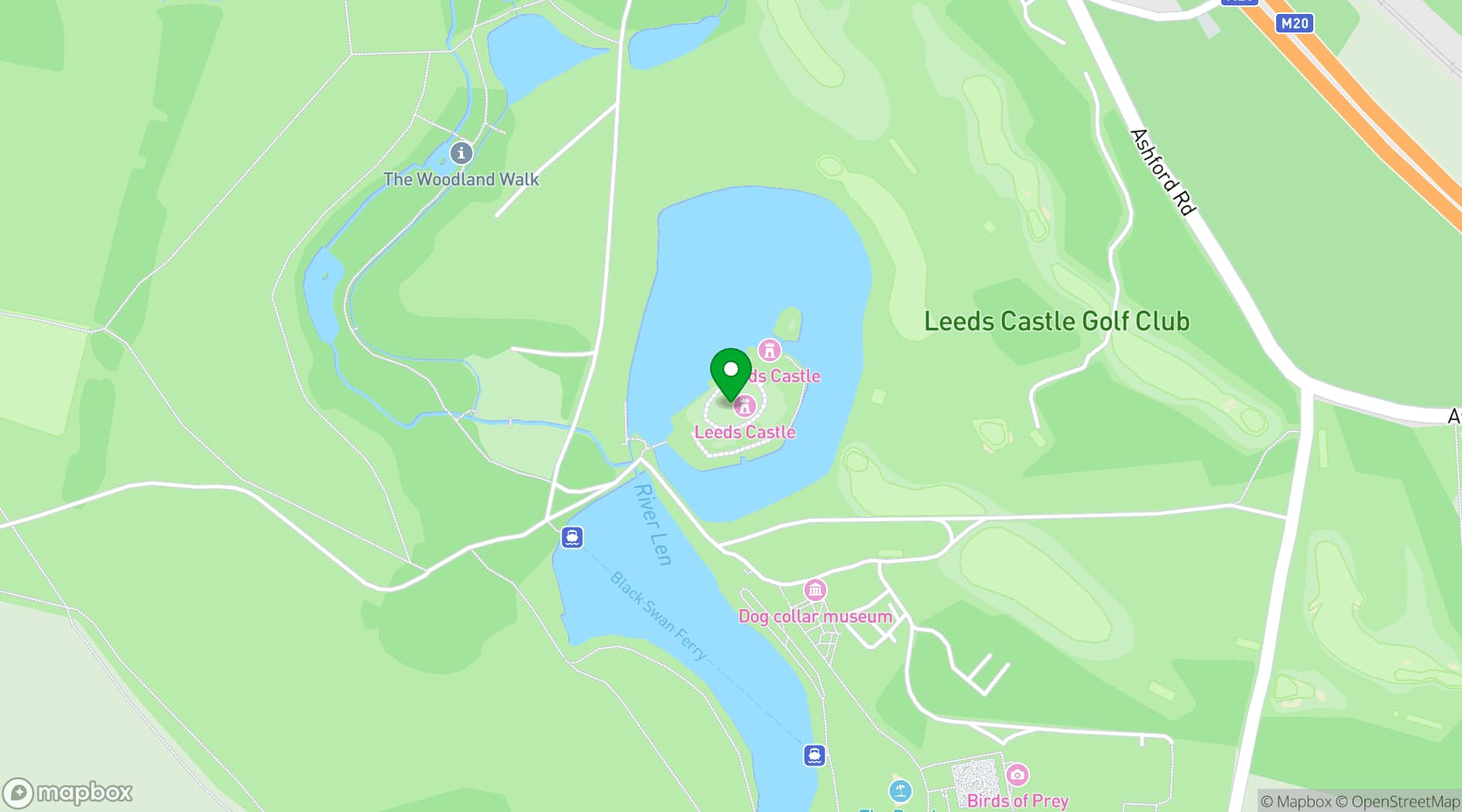 Map showing Leeds Castle