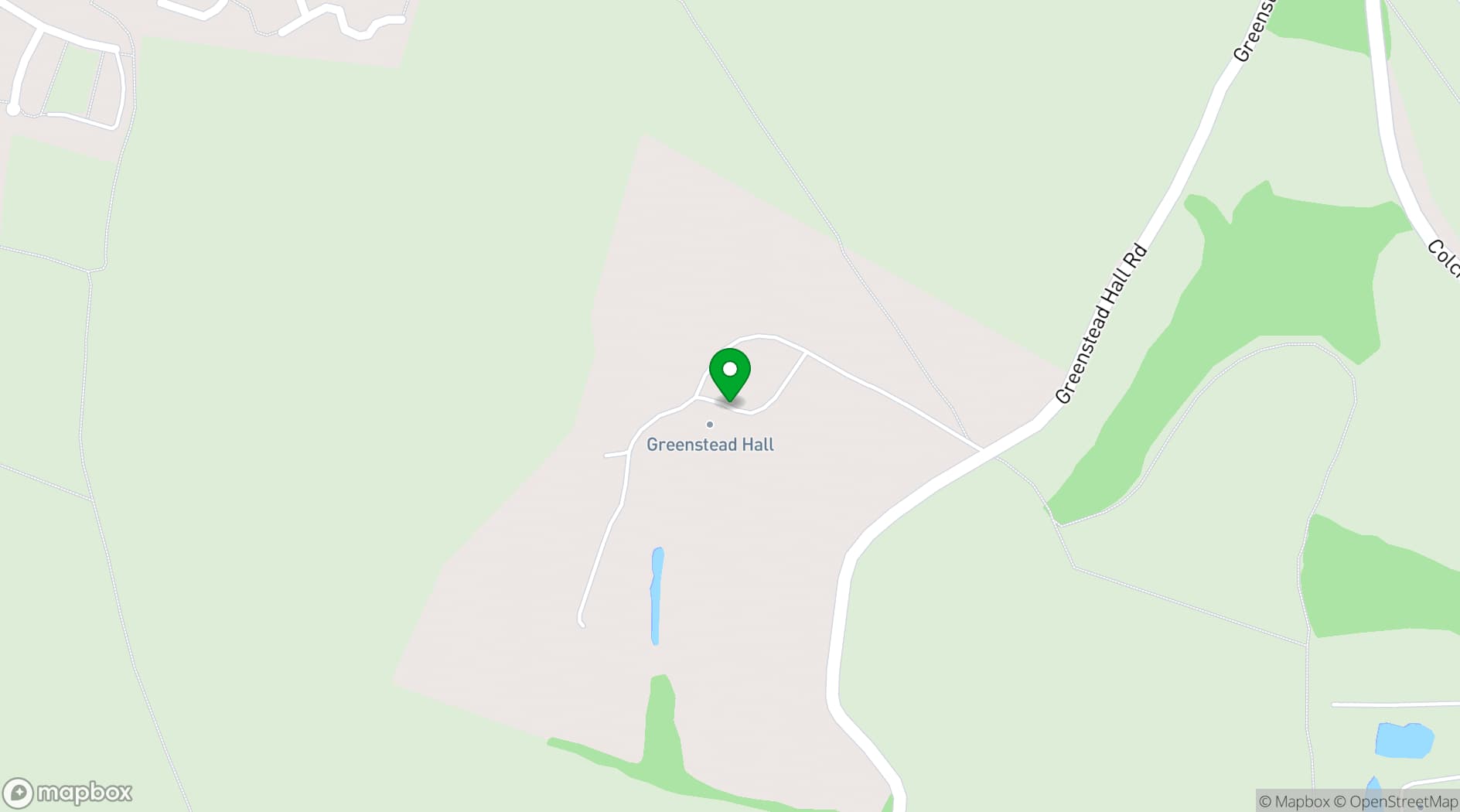 Map showing The Georgian Mansion at Greenstead Hall Estate