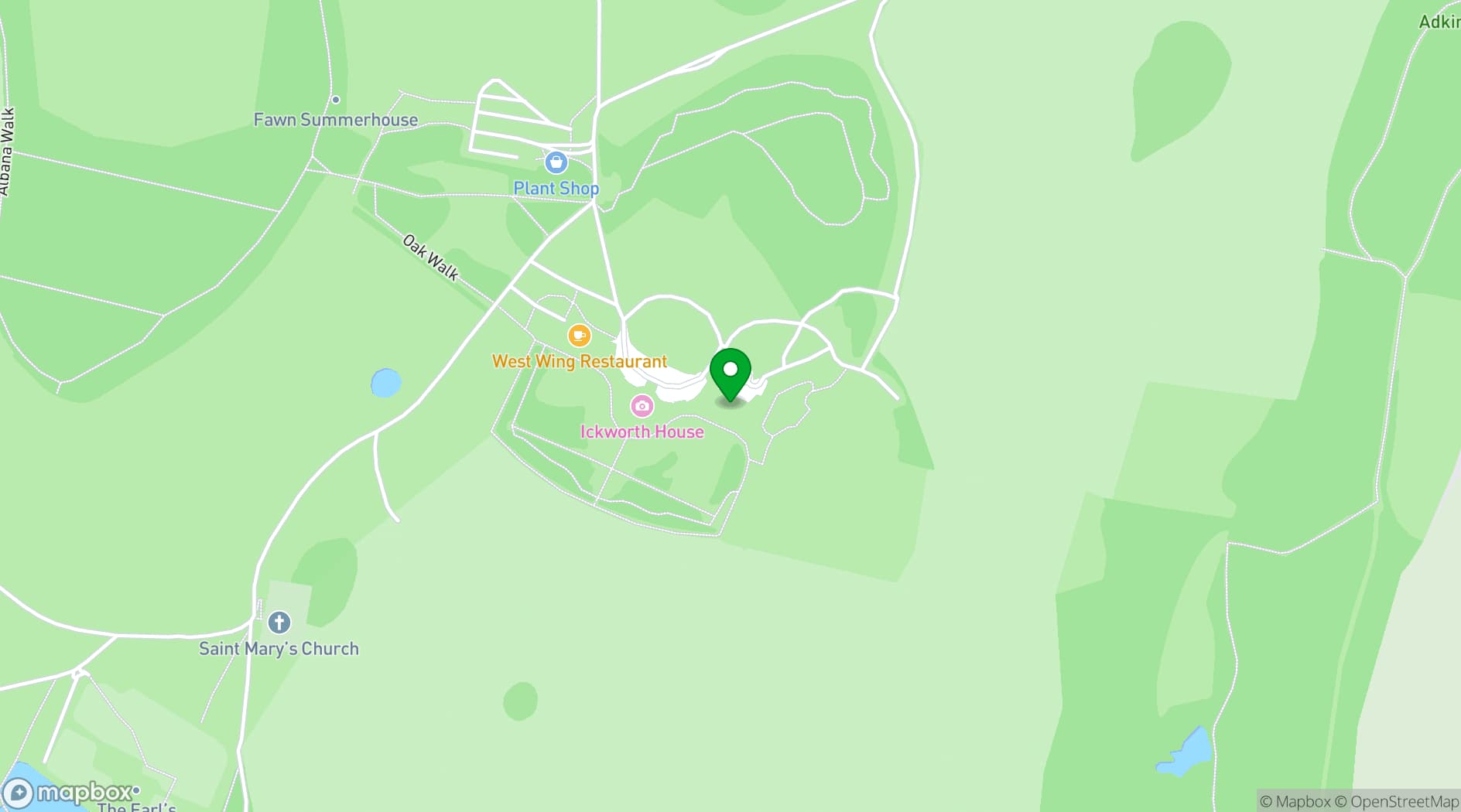 Map showing The Ickworth Hotel