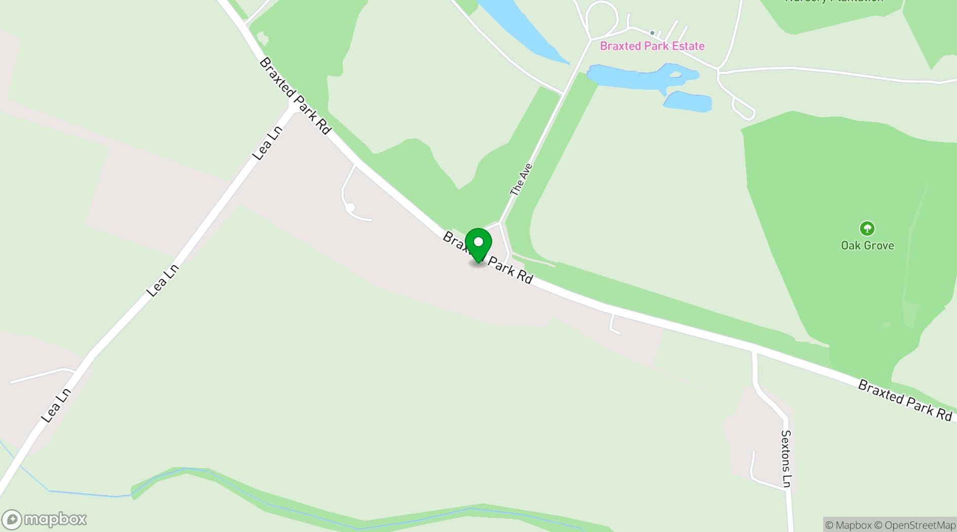 Map showing Braxted Park Estate