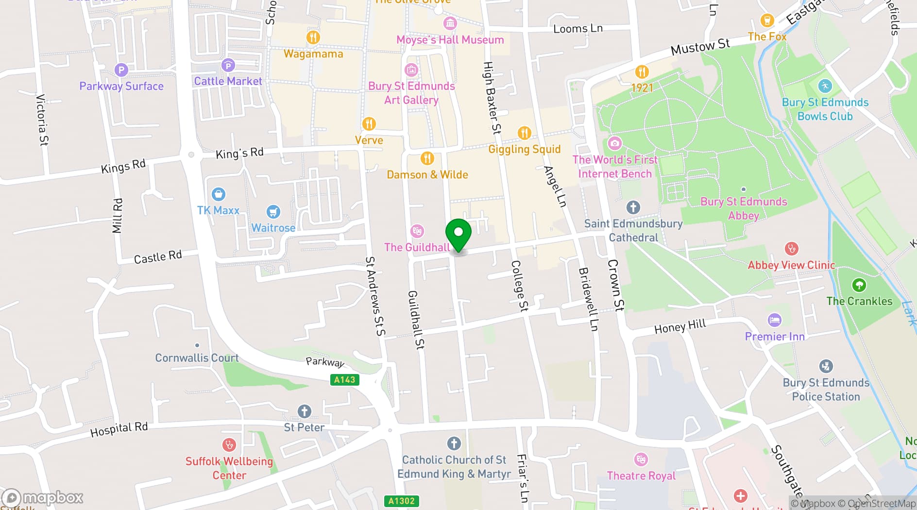 Map showing Unitarian Meeting House