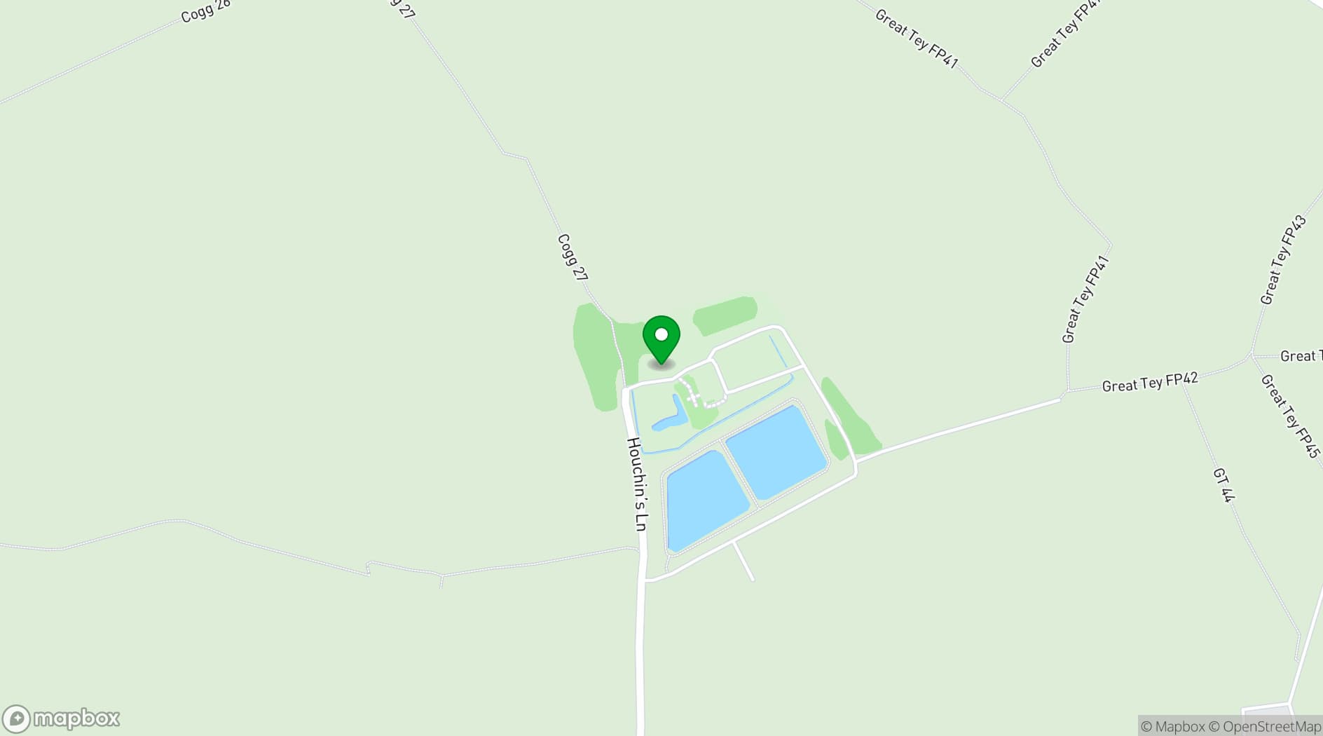 Map showing Houchins