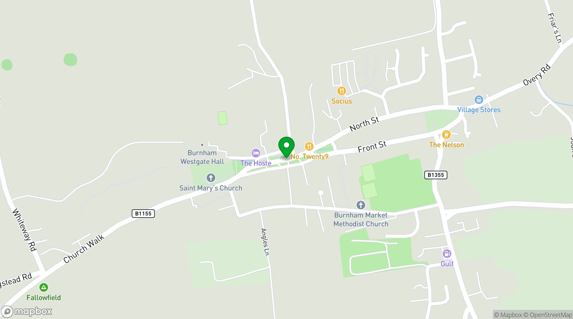 Map showing The Hoste Arms
